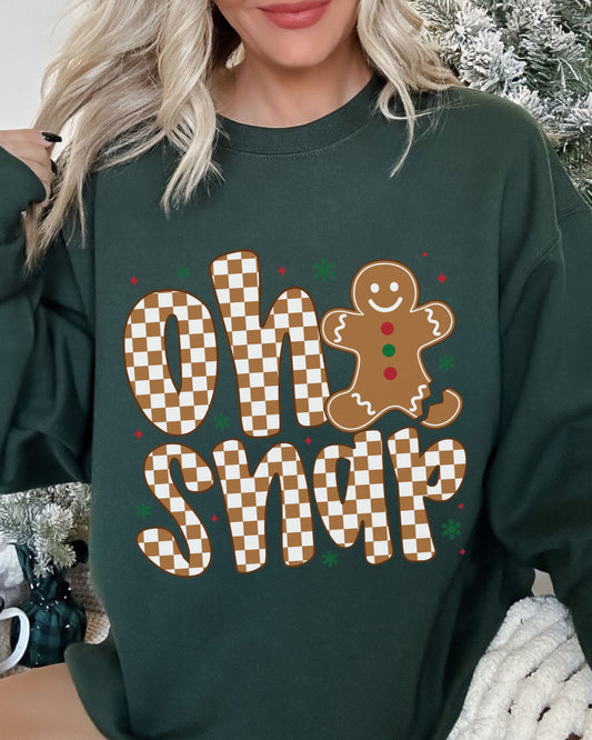 Oh Snap Sweatshirt – Retro Holiday Gingerbread Cookie Crewneck