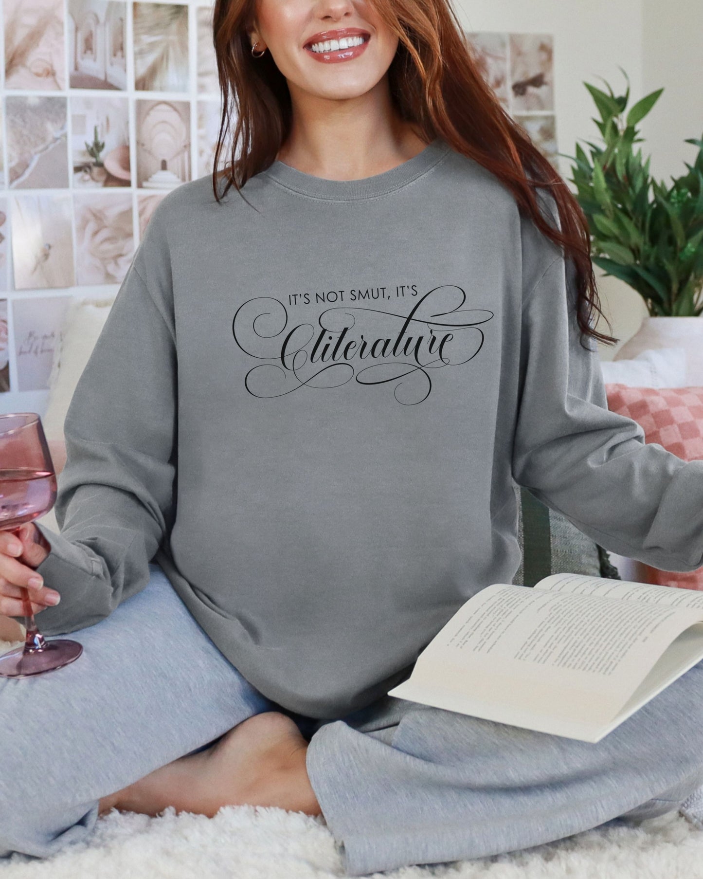 It’s Not Smut, It’s Cliterature Long Sleeve – Comfort Colors Bookish Graphic Tee
