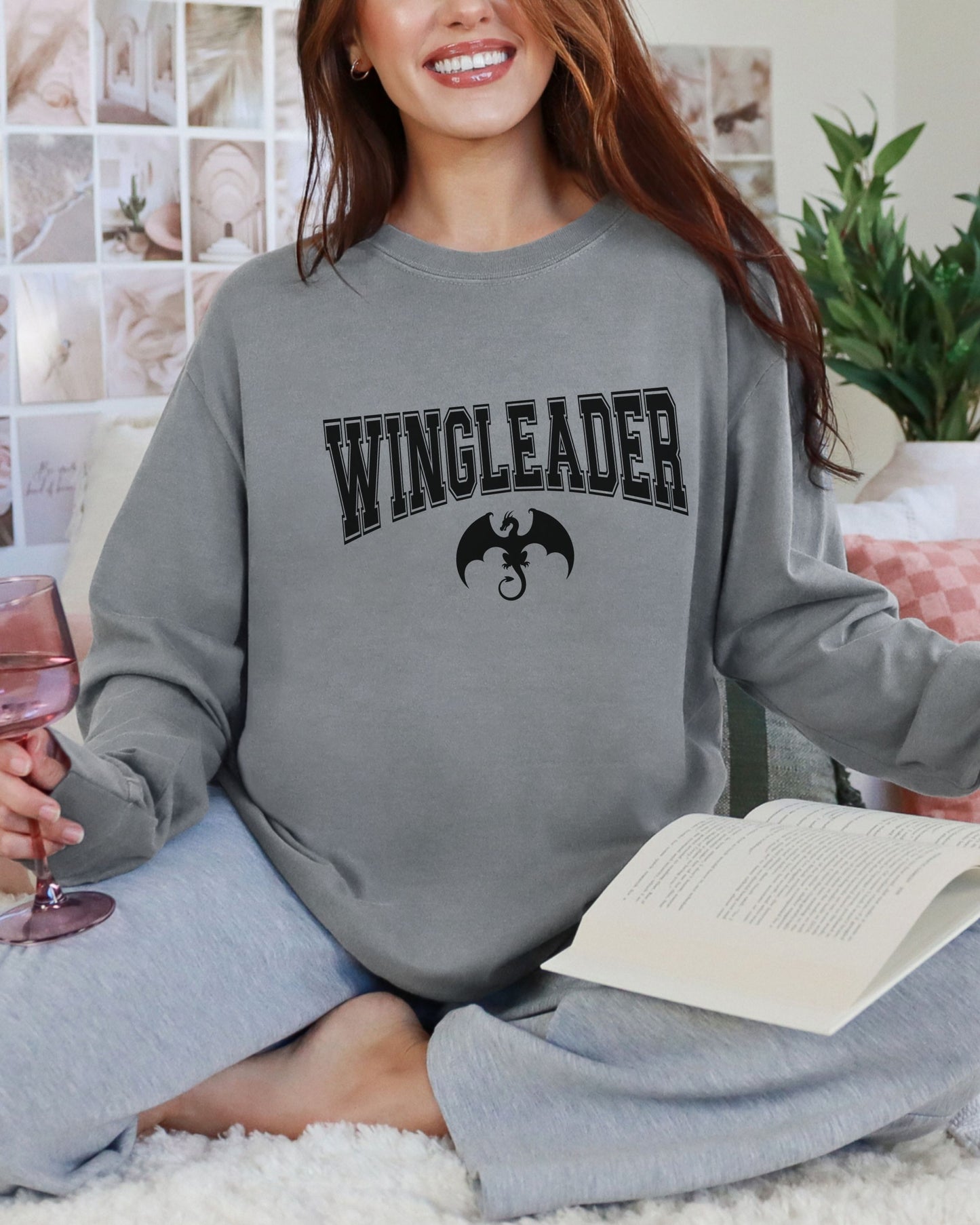 Wingleader Long Sleeve Shirt – Comfort Colors Fantasy Dragon Bookish Tee