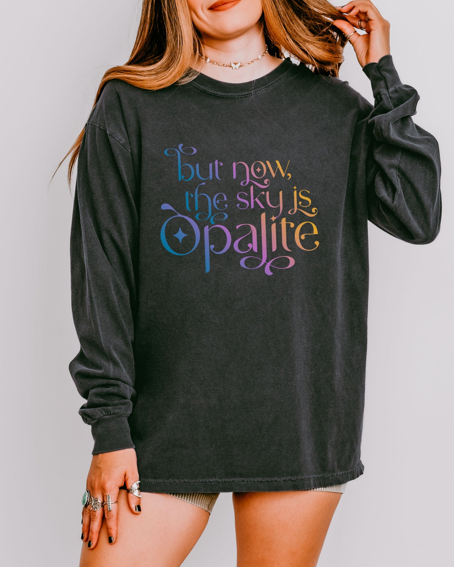 Opalite Showgirl Long Sleeve – Comfort Colors Gradient Aesthetic Shirt