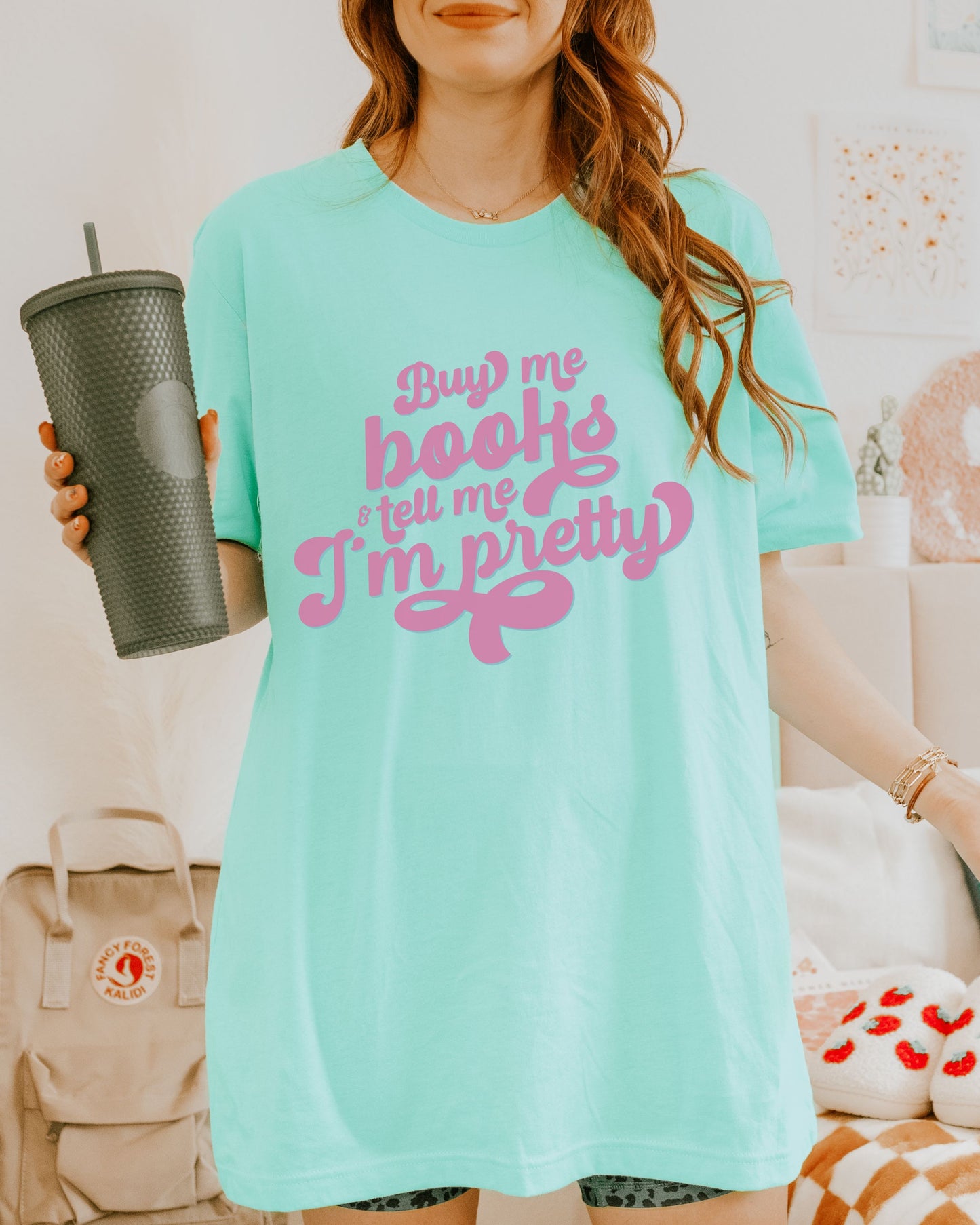 Buy Me Books and Tell Me I’m Pretty T-Shirt – Bella + Canvas Retro Bookish Tee