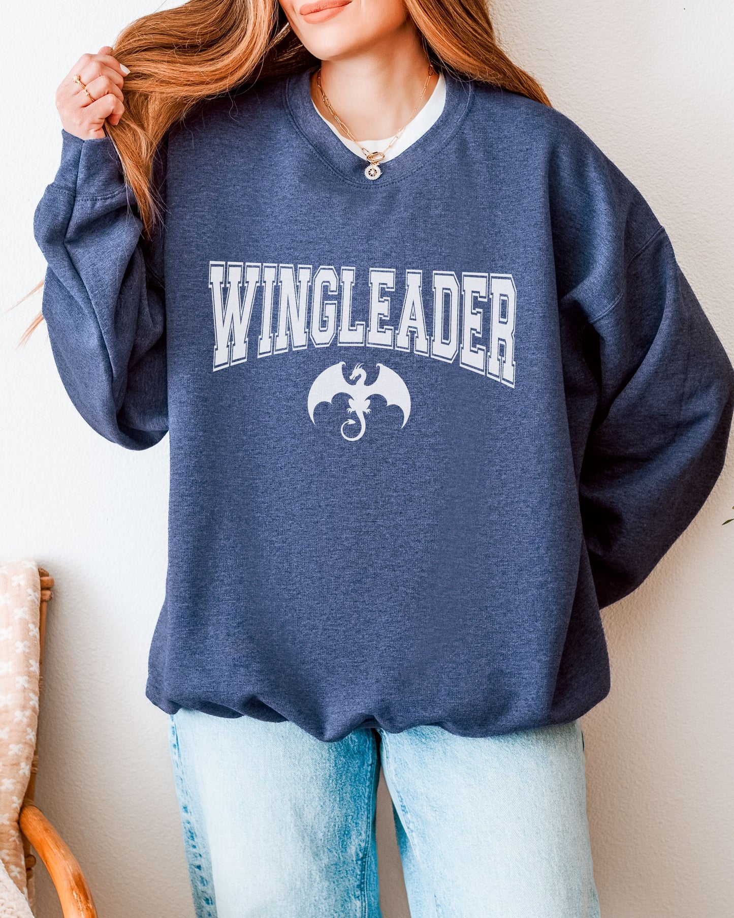 Wingleader Sweatshirt – Gildan Fantasy Dragon Bookish Crewneck
