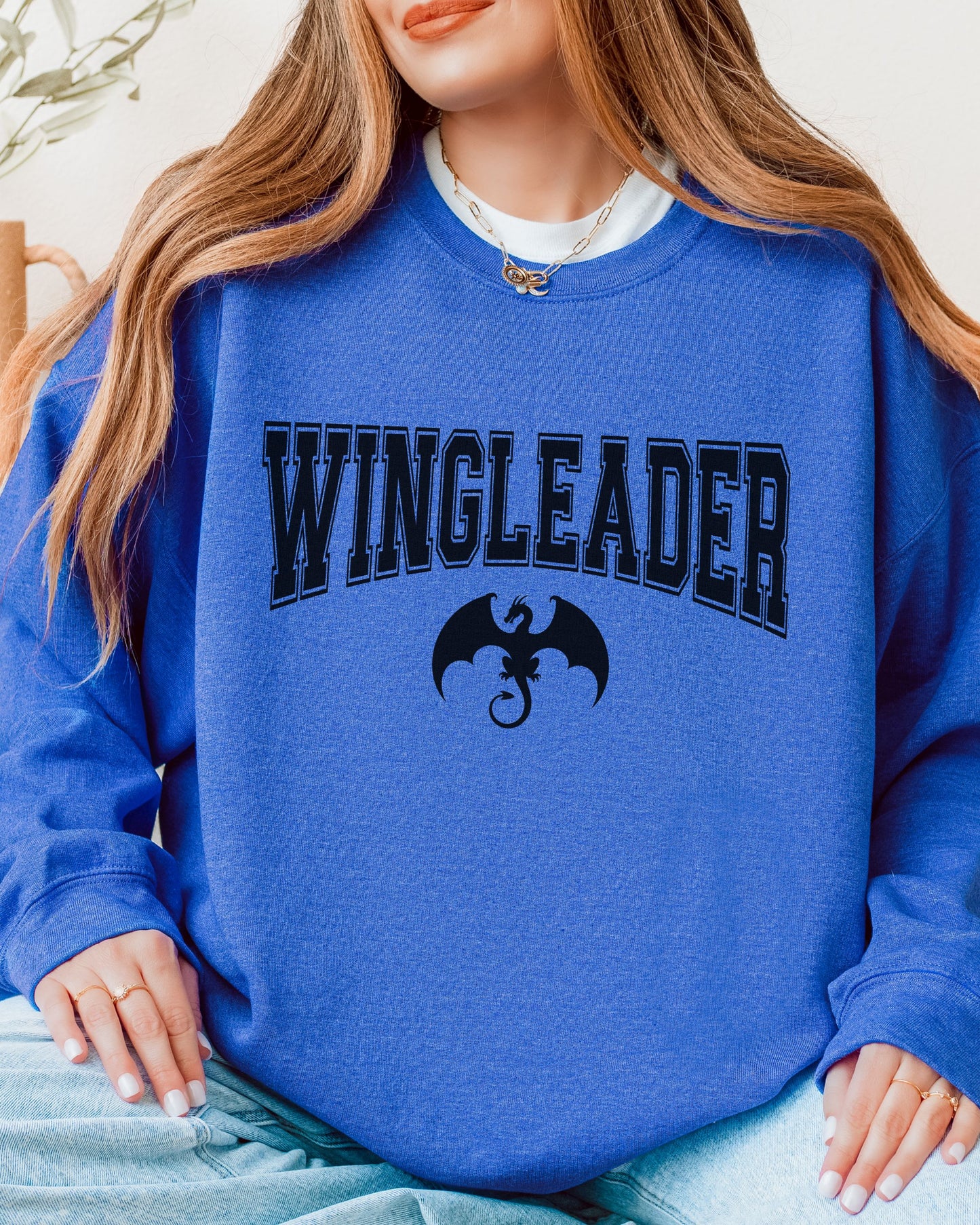 Wingleader Sweatshirt – Gildan Fantasy Dragon Bookish Crewneck