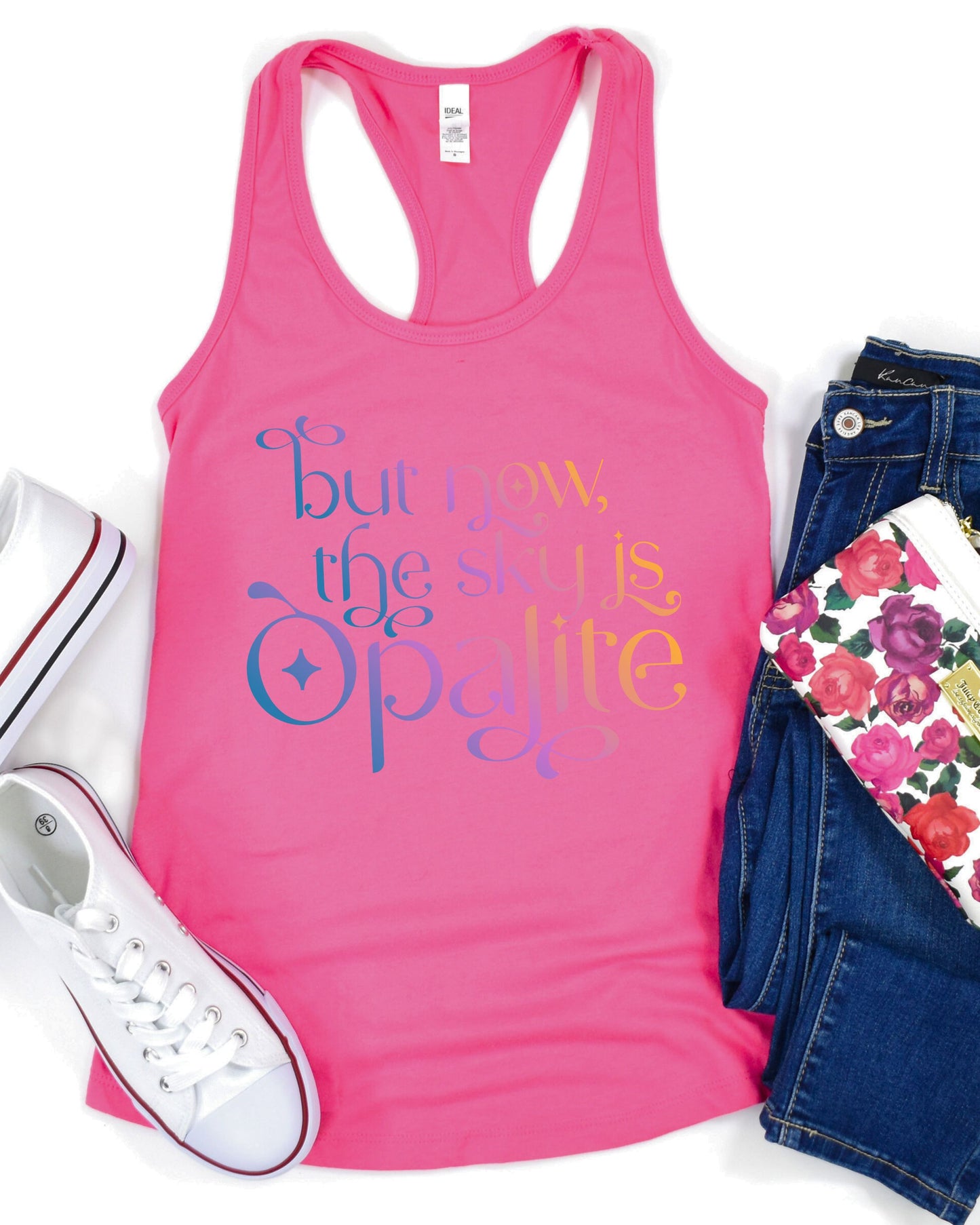 Now the Sky Is Opalite Slim Fit Tank Top – Colorful Gradient Aesthetic Racerback