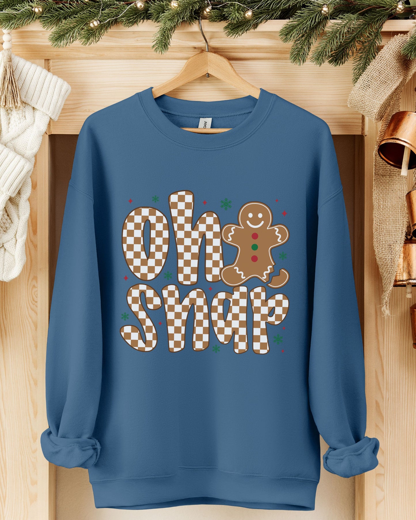 Oh Snap Sweatshirt – Retro Holiday Gingerbread Cookie Crewneck