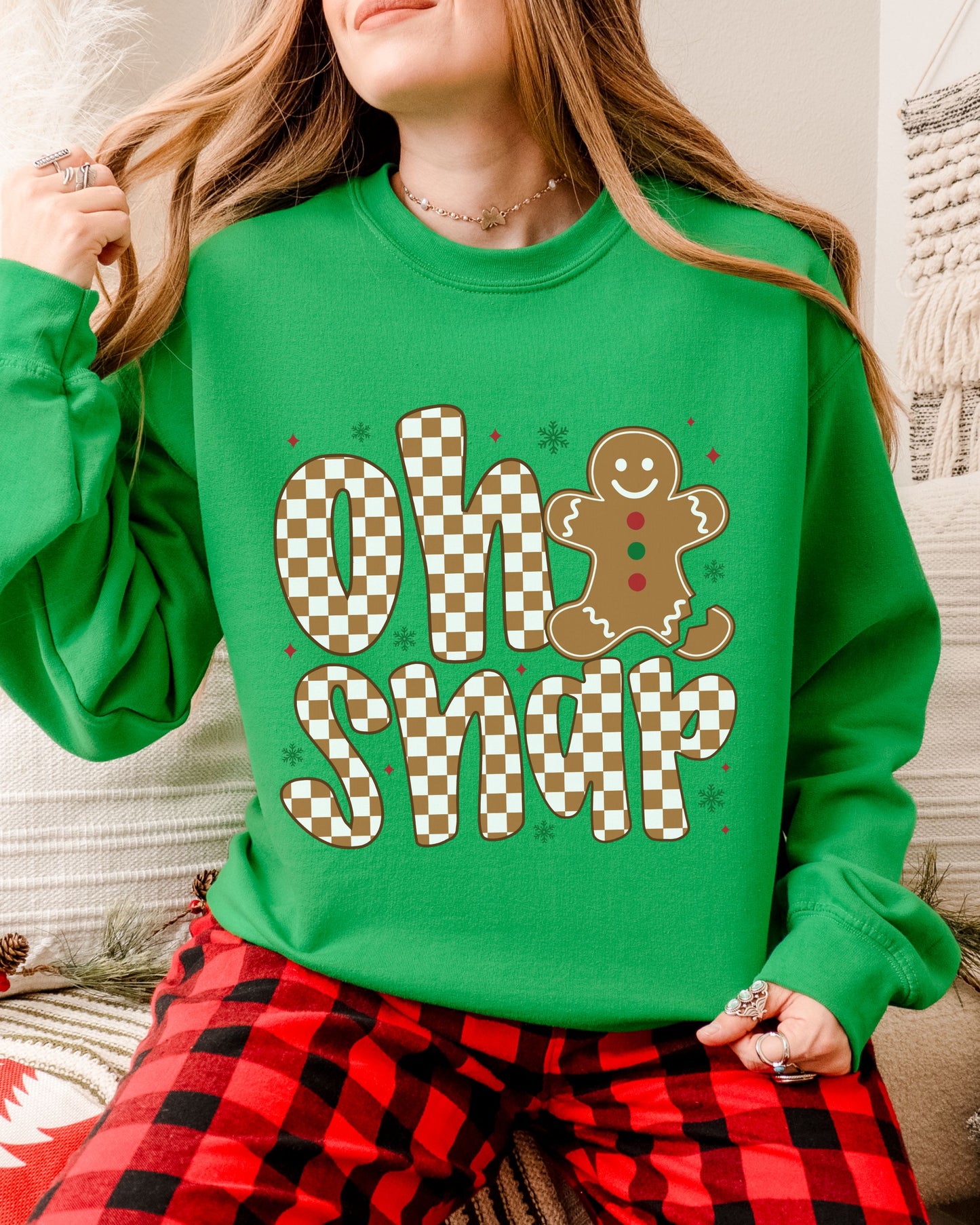 Oh Snap Sweatshirt – Retro Holiday Gingerbread Cookie Crewneck