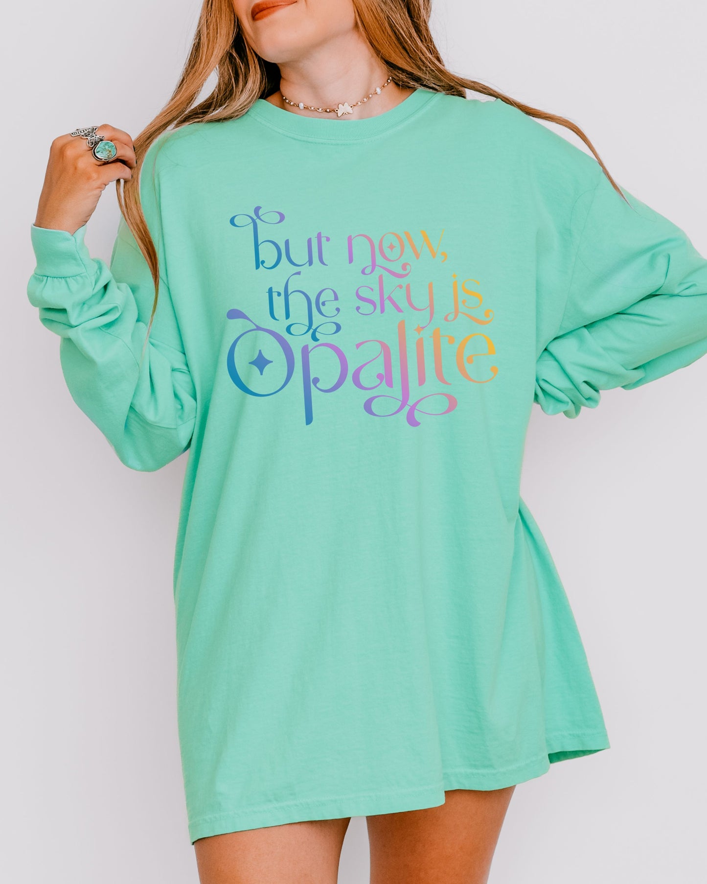 Opalite Showgirl Long Sleeve – Comfort Colors Gradient Aesthetic Shirt