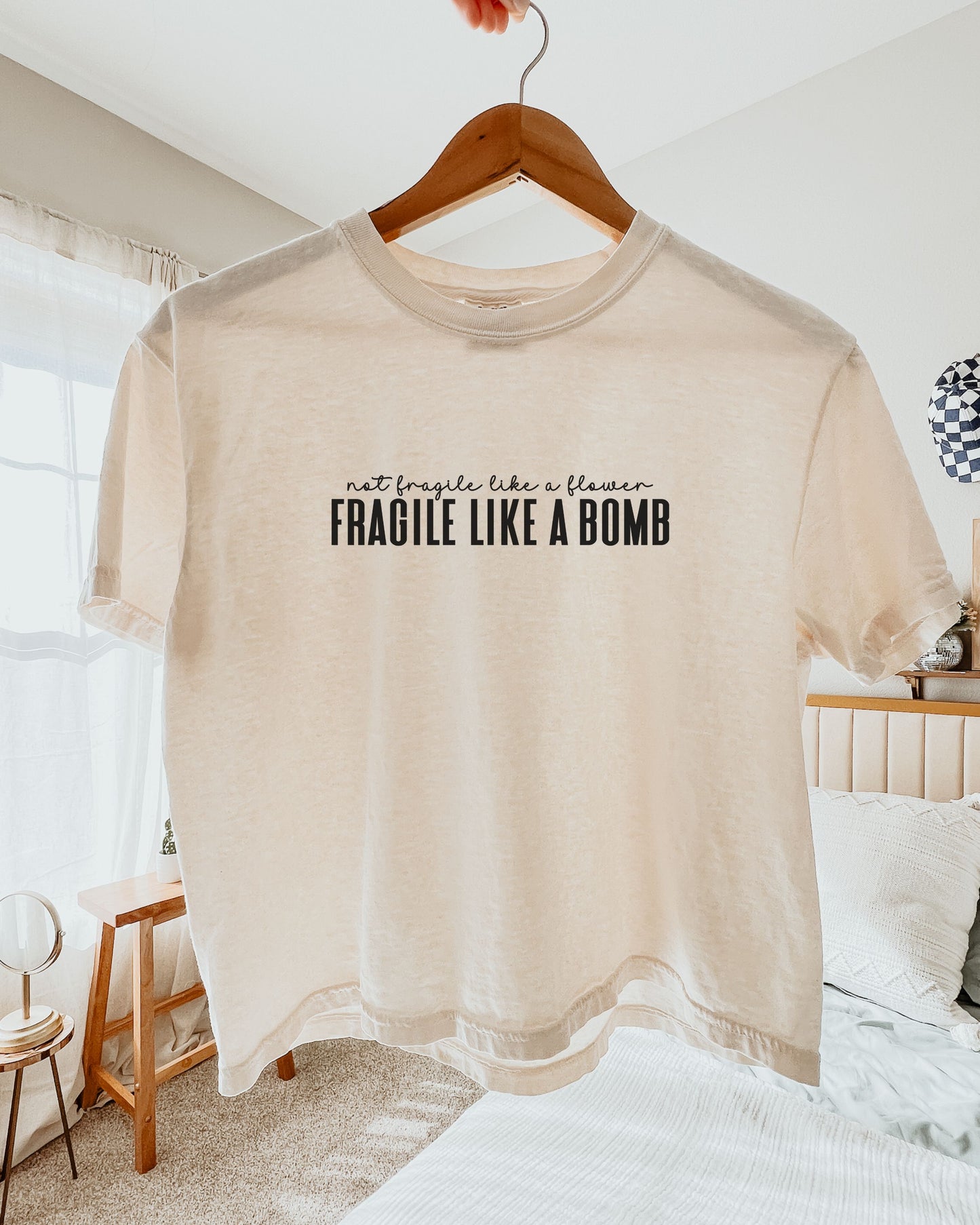 Not Fragile Like a Flower Cropped Tee – Comfort Colors Feminist Crop Top