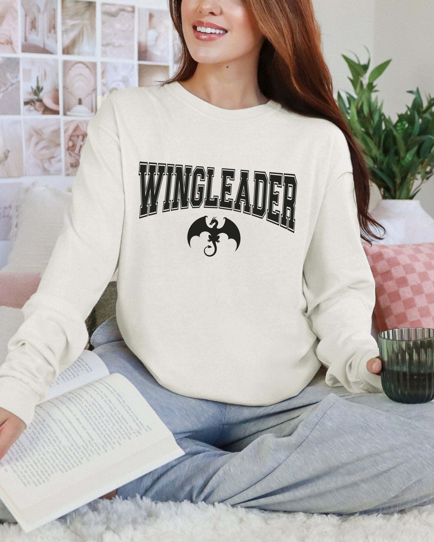 Wingleader Long Sleeve Shirt – Comfort Colors Fantasy Dragon Bookish Tee