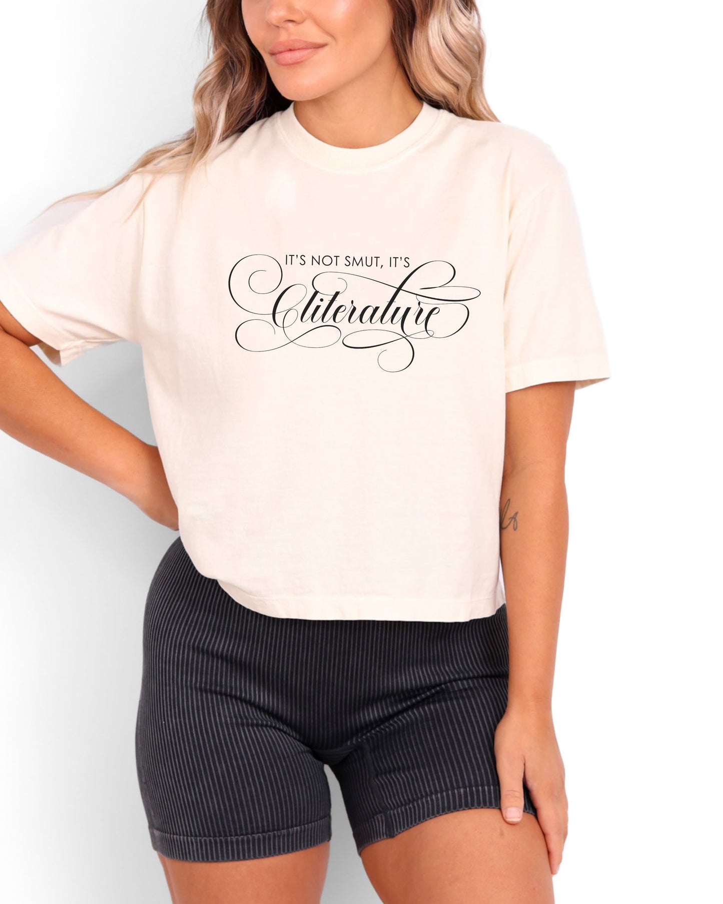 It’s Not Smut, It’s Cliterature Cropped Tee – Comfort Colors Bookish Graphic Top