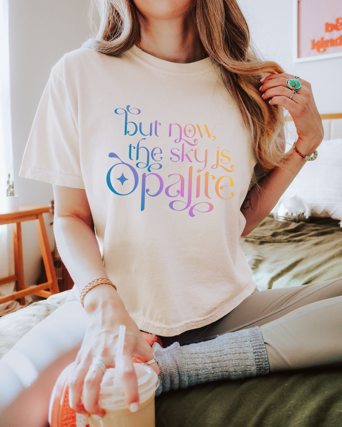 Now the Sky Is Opalite Cropped Tee – Comfort Colors Gradient Aesthetic Top
