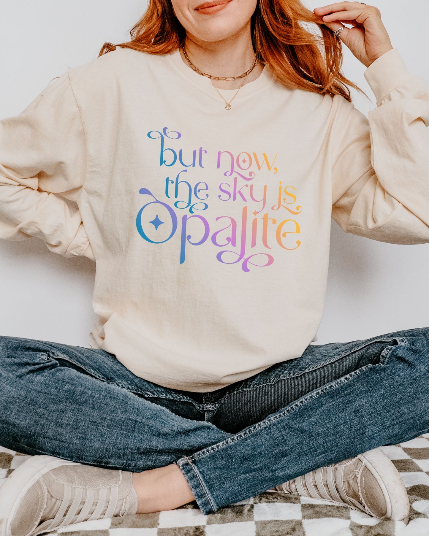 Opalite Showgirl Long Sleeve – Comfort Colors Gradient Aesthetic Shirt