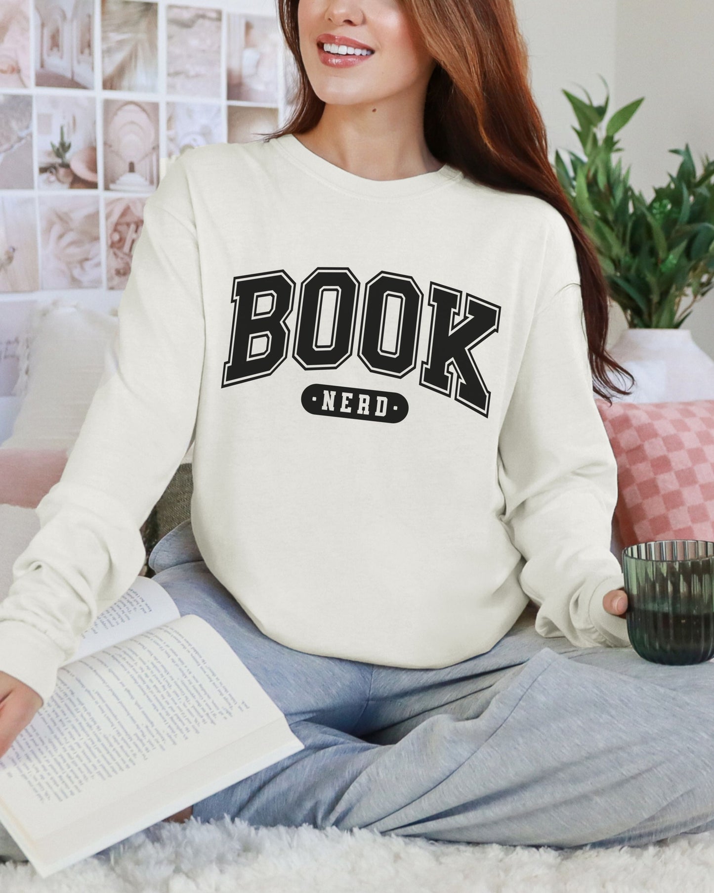 Book Nerd Long Sleeve Tee – Comfort Colors Varsity Bookish Tee