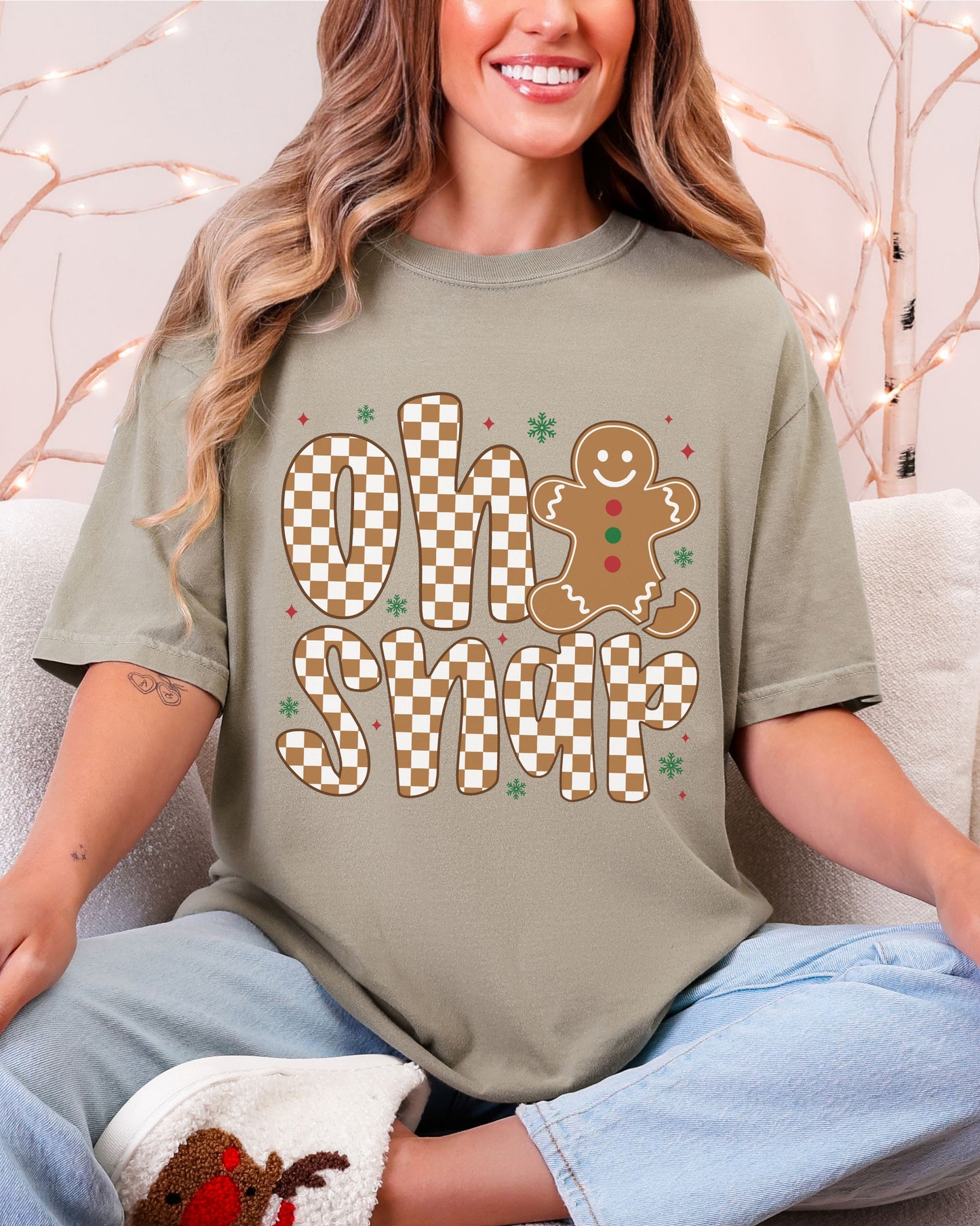 Oh Snap T-Shirt – Comfort Colors Retro Holiday Gingerbread Cookie Tee