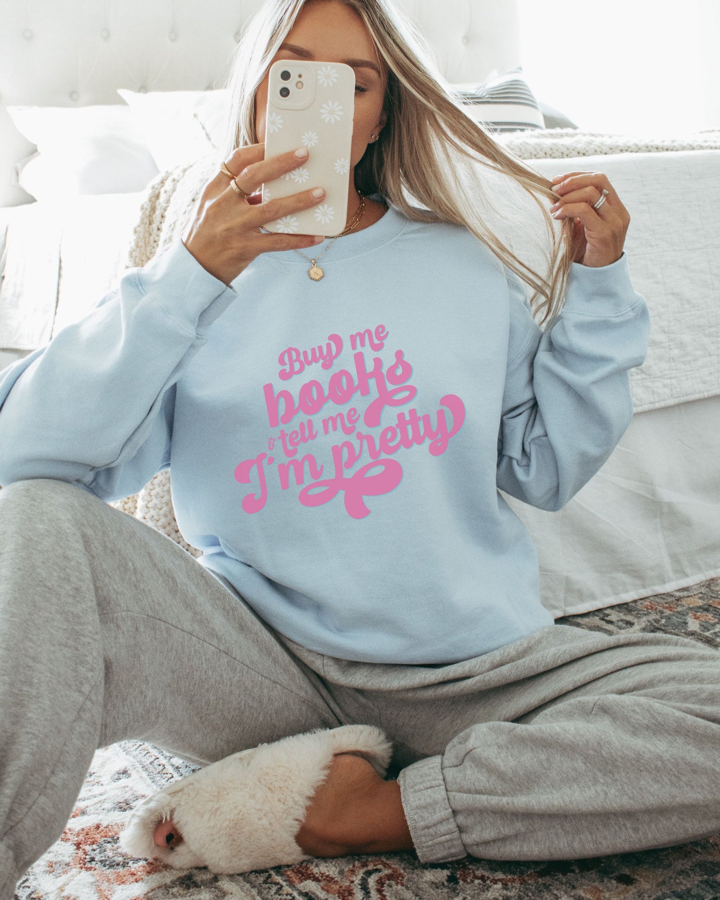 Buy Me Books and Tell Me I’m Pretty Sweatshirt – Gildan Retro Bookish Crewneck