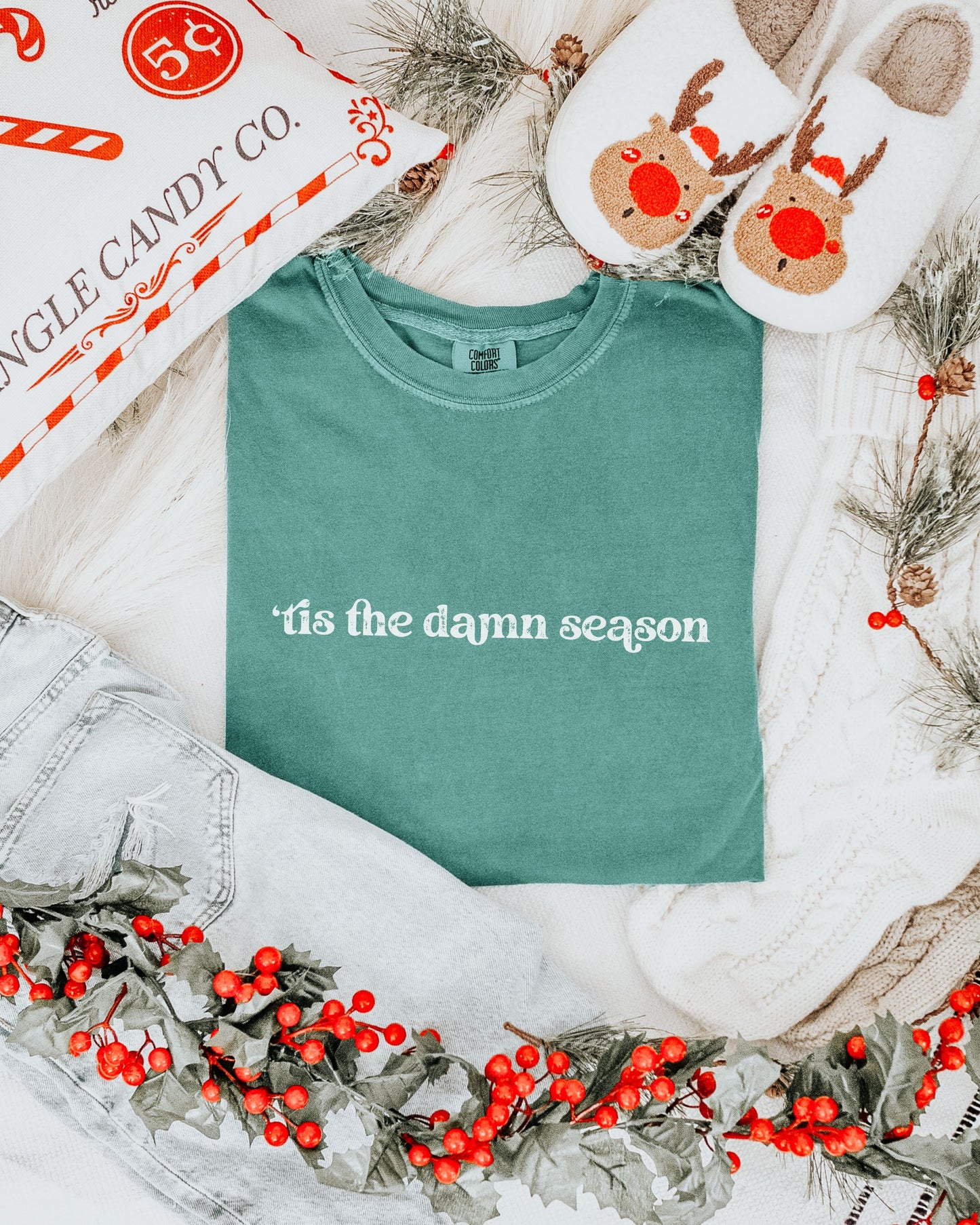 ’Tis The Damn Season T-Shirt – Comfort Colors Seasonal Holiday Tee