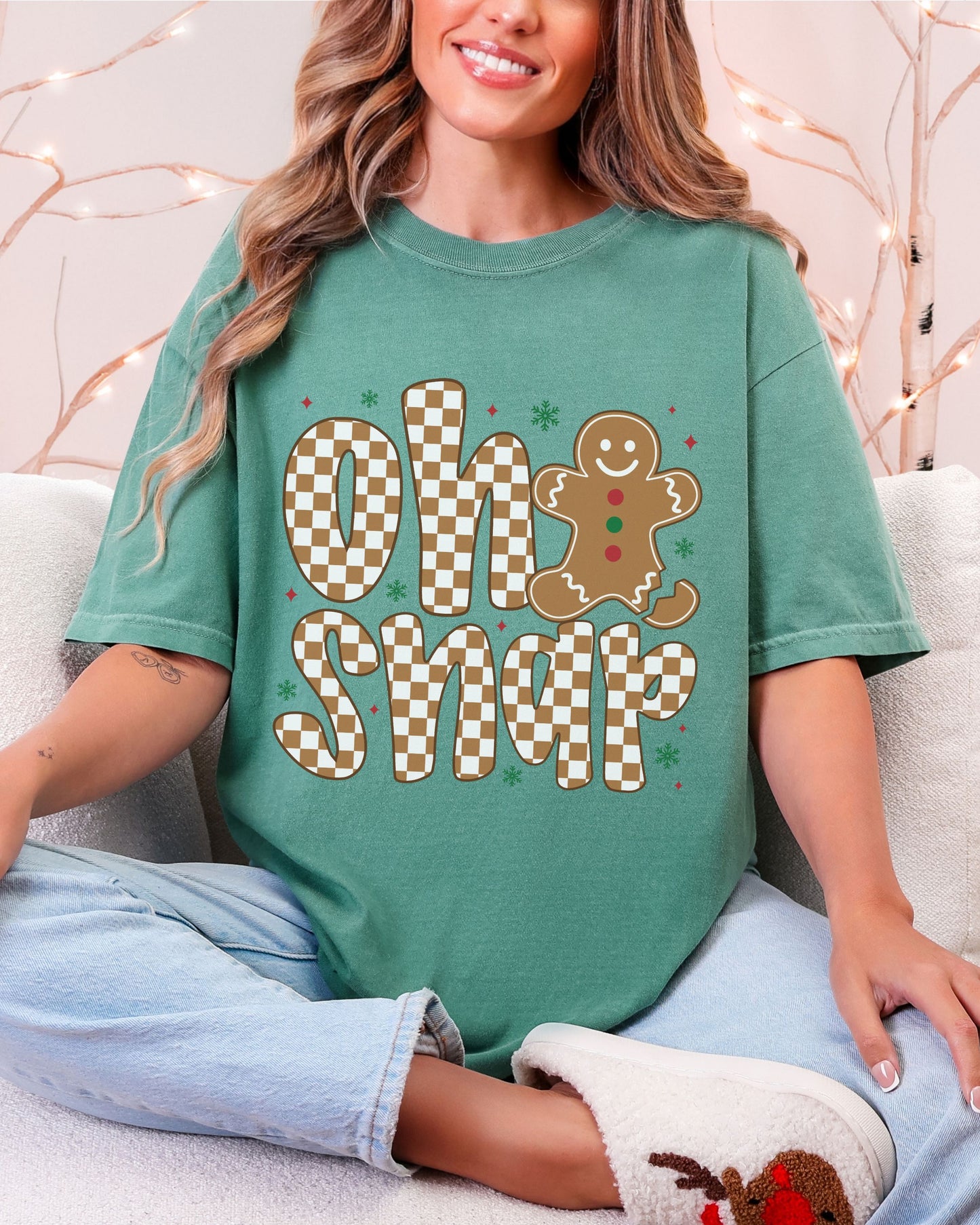 Oh Snap T-Shirt – Comfort Colors Retro Holiday Gingerbread Cookie Tee