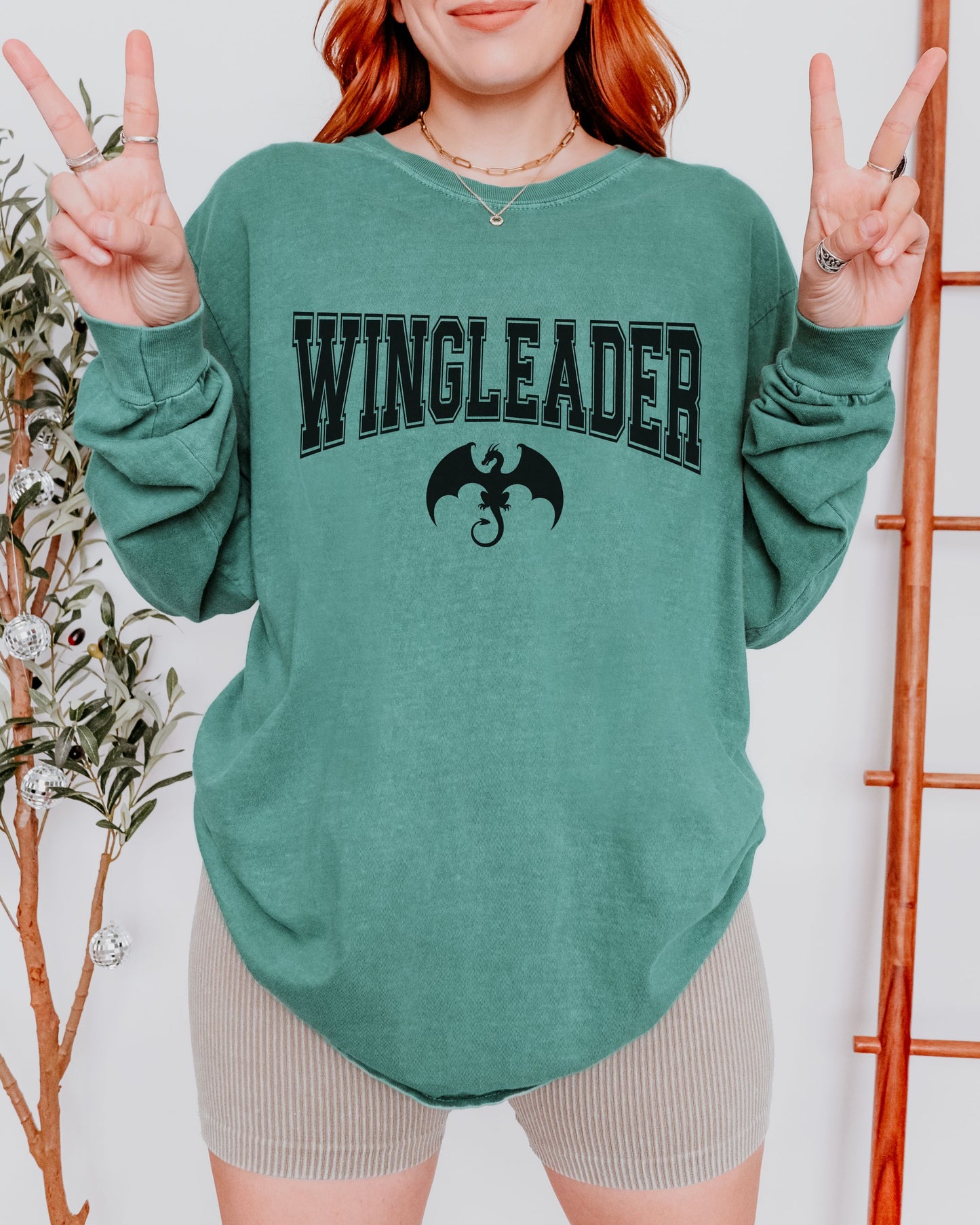 Wingleader Long Sleeve Shirt – Comfort Colors Fantasy Dragon Bookish Tee