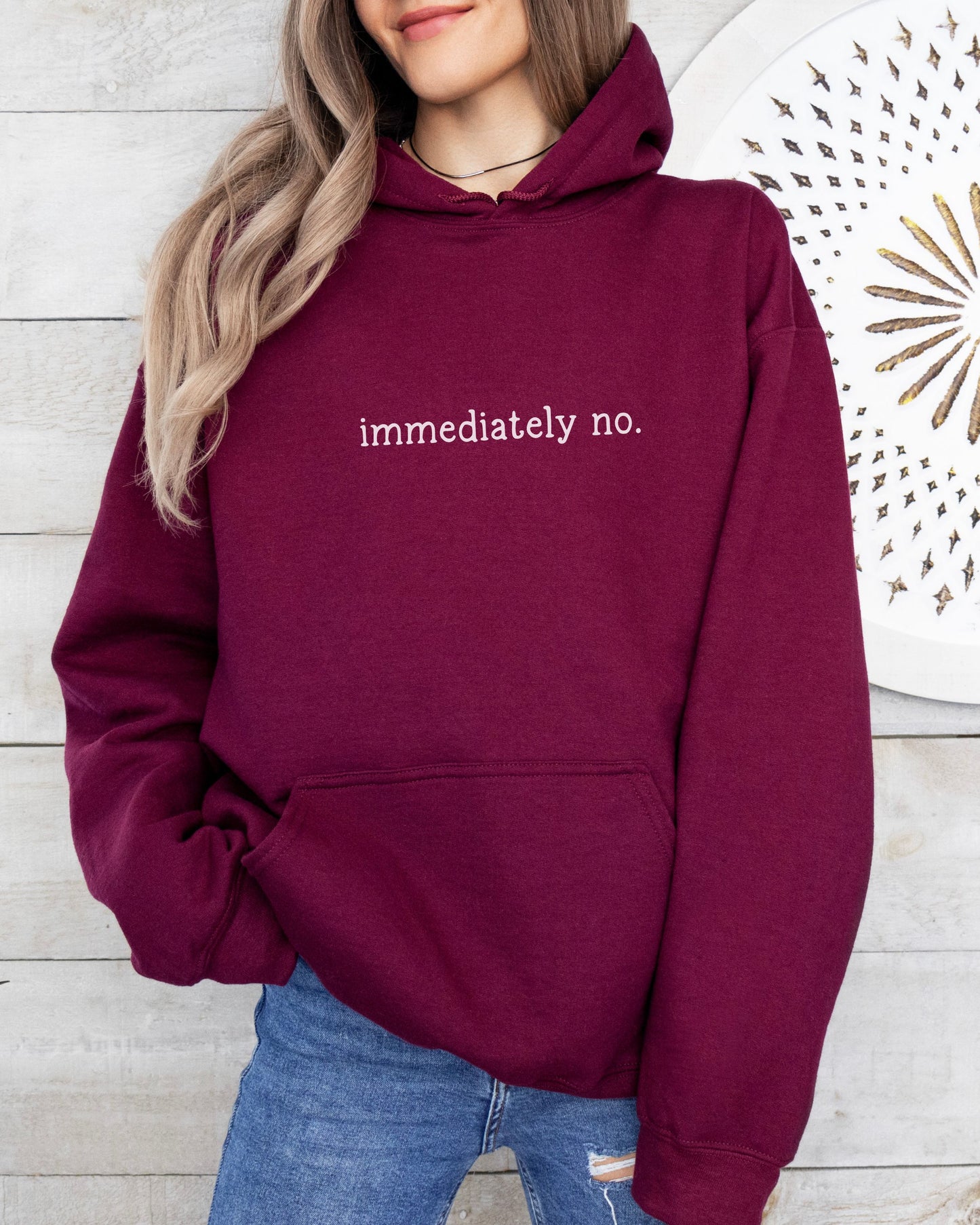immediately no hoodie – minimalist sarcastic hoodie