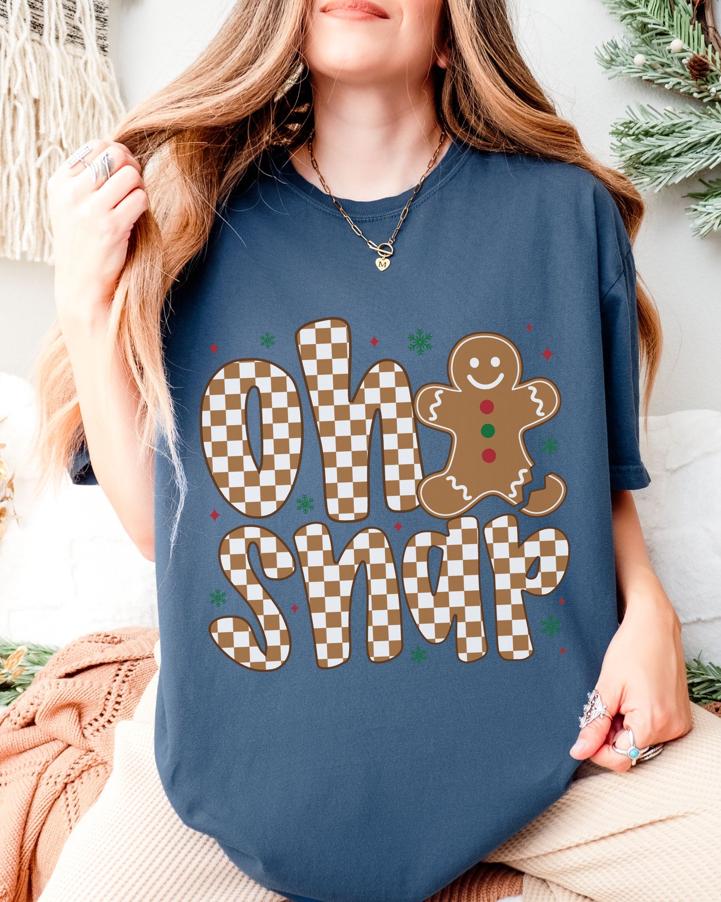 Oh Snap T-Shirt – Comfort Colors Retro Holiday Gingerbread Cookie Tee
