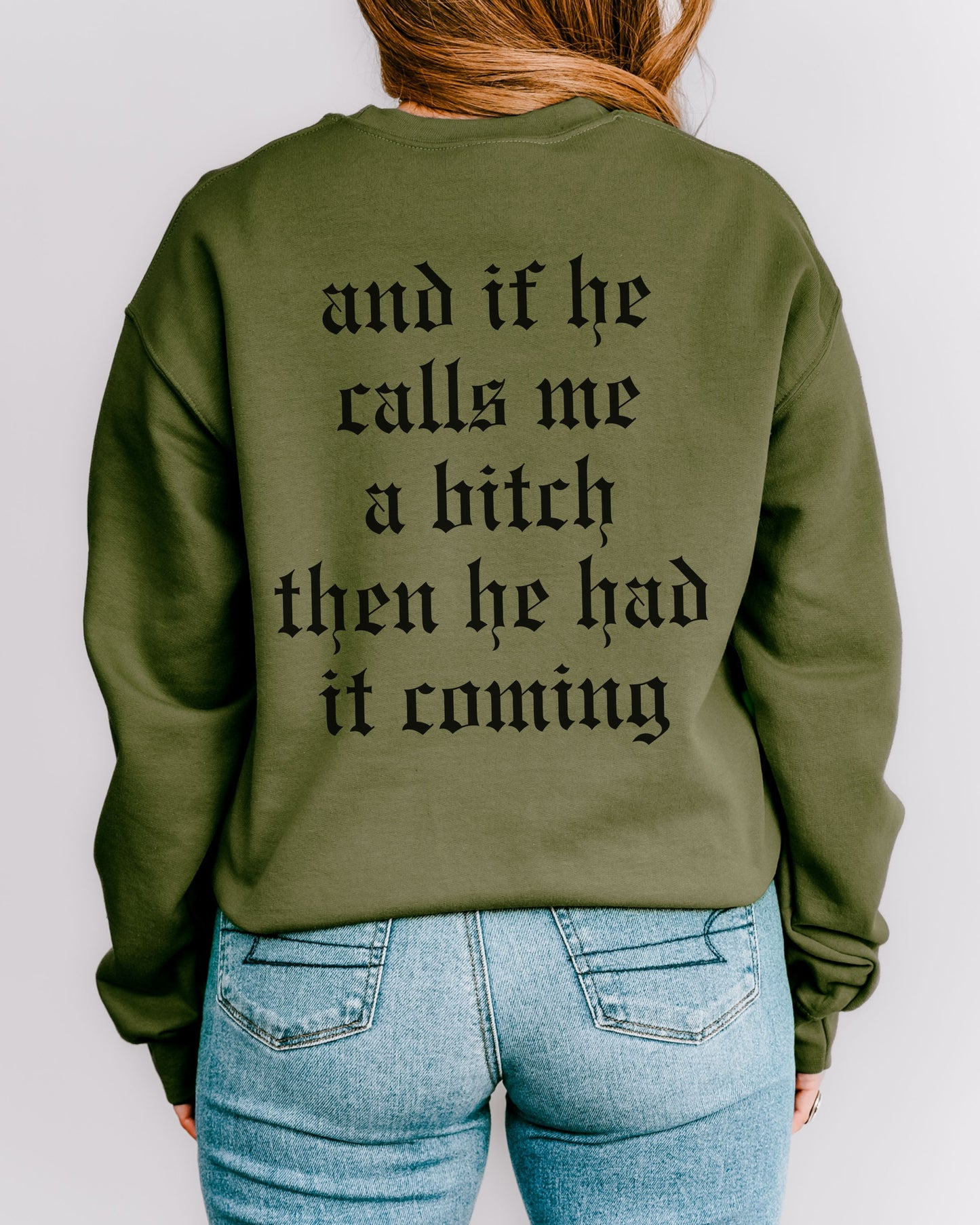If a Man Talks Shit Statement Sweatshirt – Gothic Feminist Crewneck