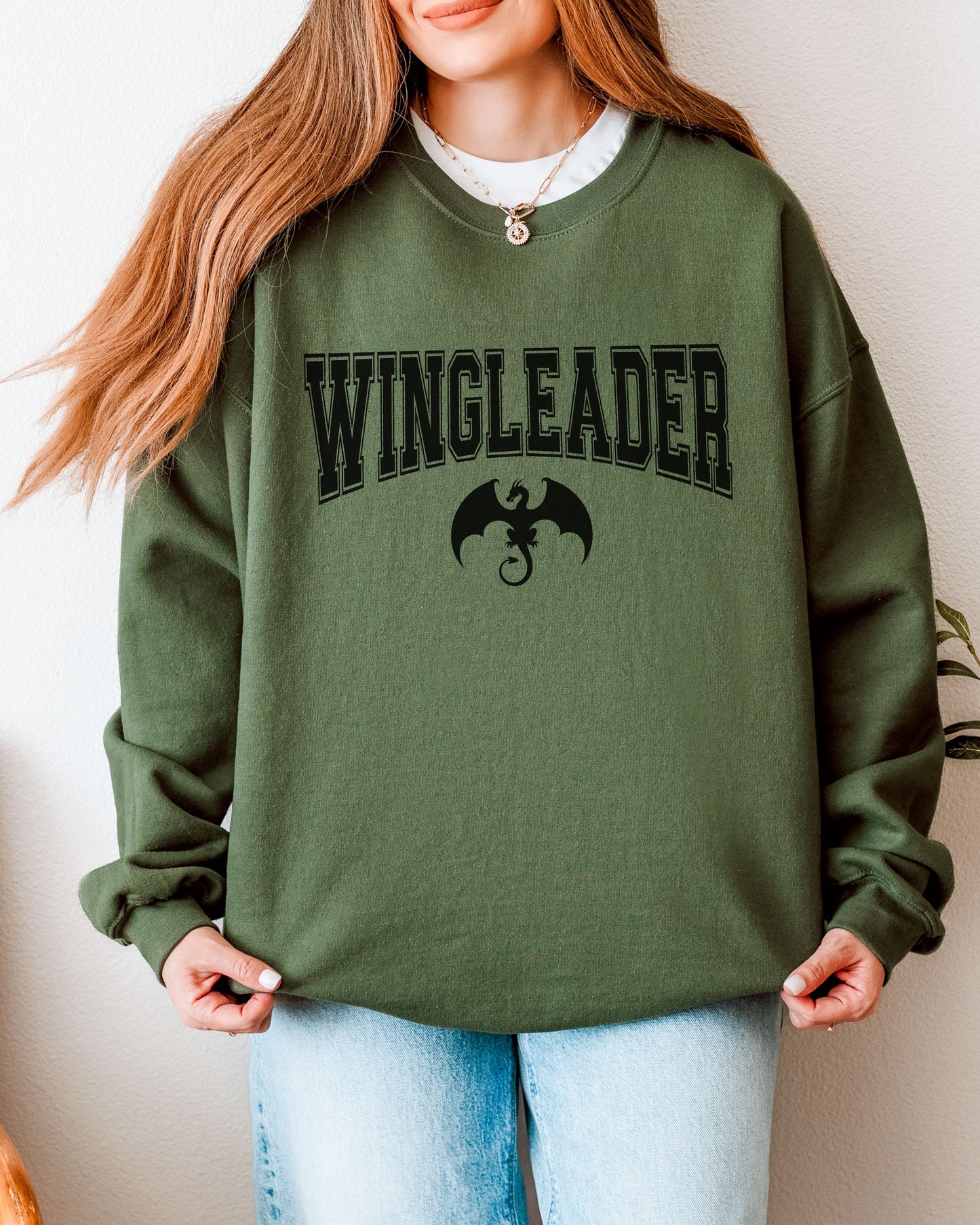 Wingleader Sweatshirt – Gildan Fantasy Dragon Bookish Crewneck