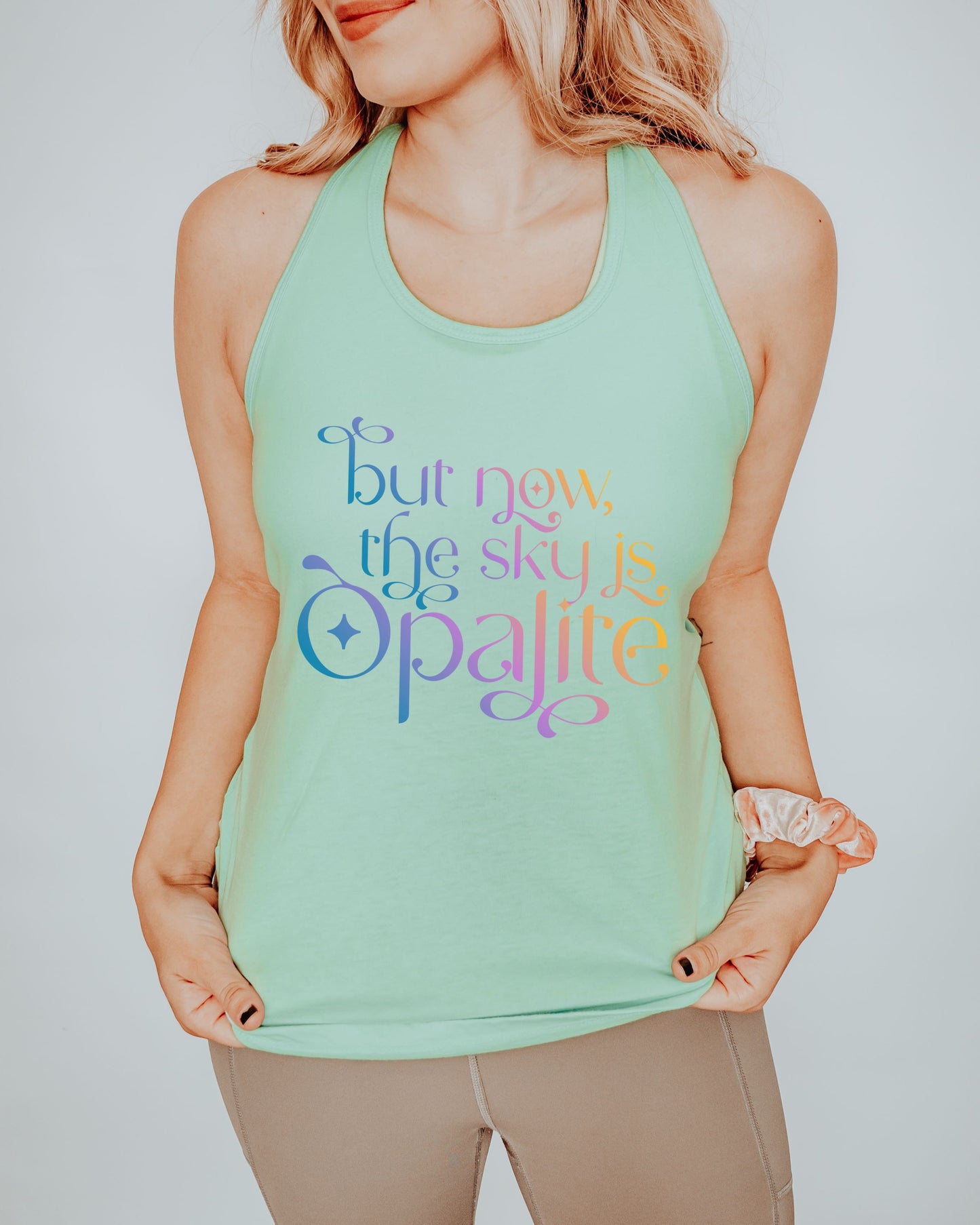 Now the Sky Is Opalite Slim Fit Tank Top – Colorful Gradient Aesthetic Racerback