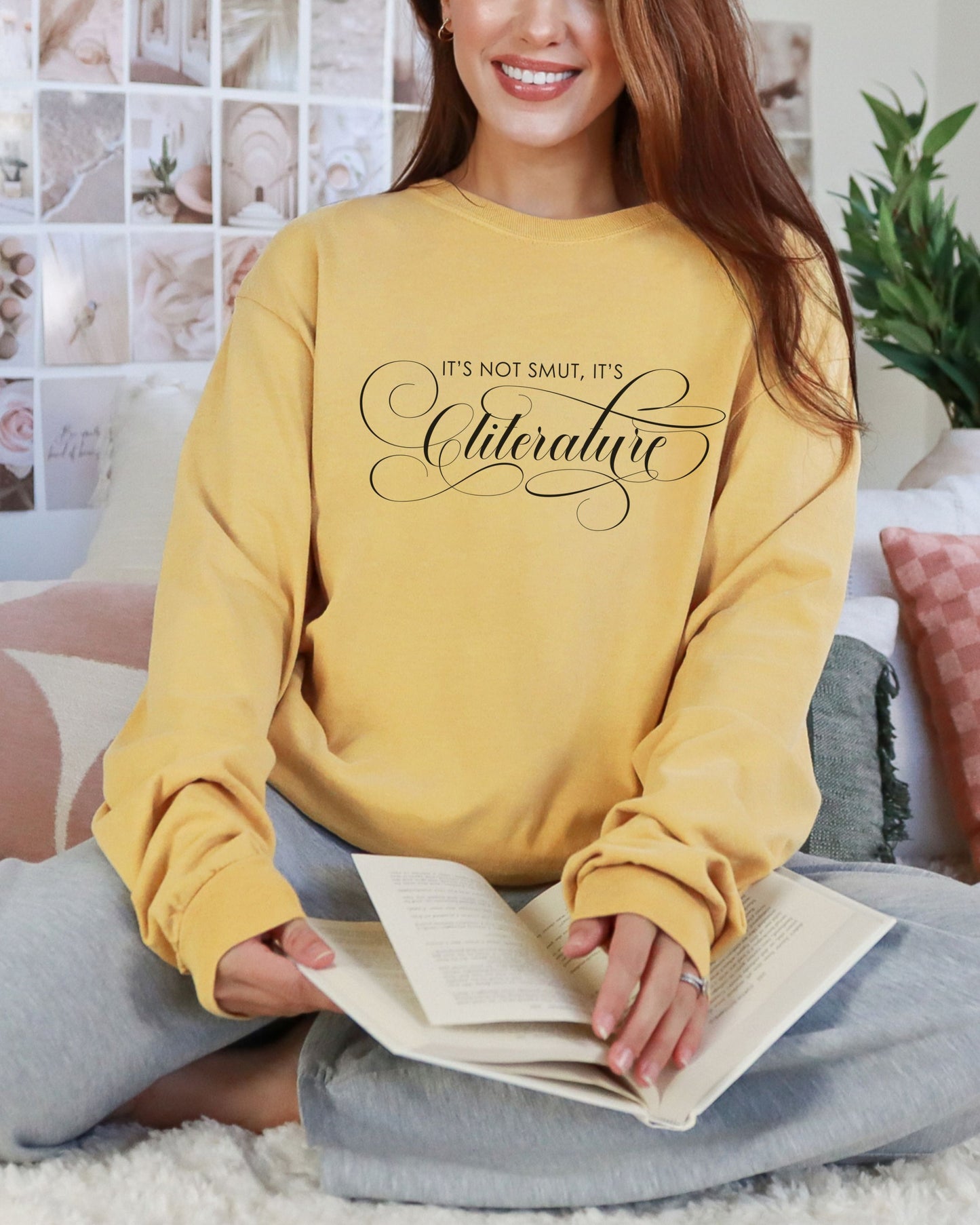 It’s Not Smut, It’s Cliterature Long Sleeve – Comfort Colors Bookish Graphic Tee