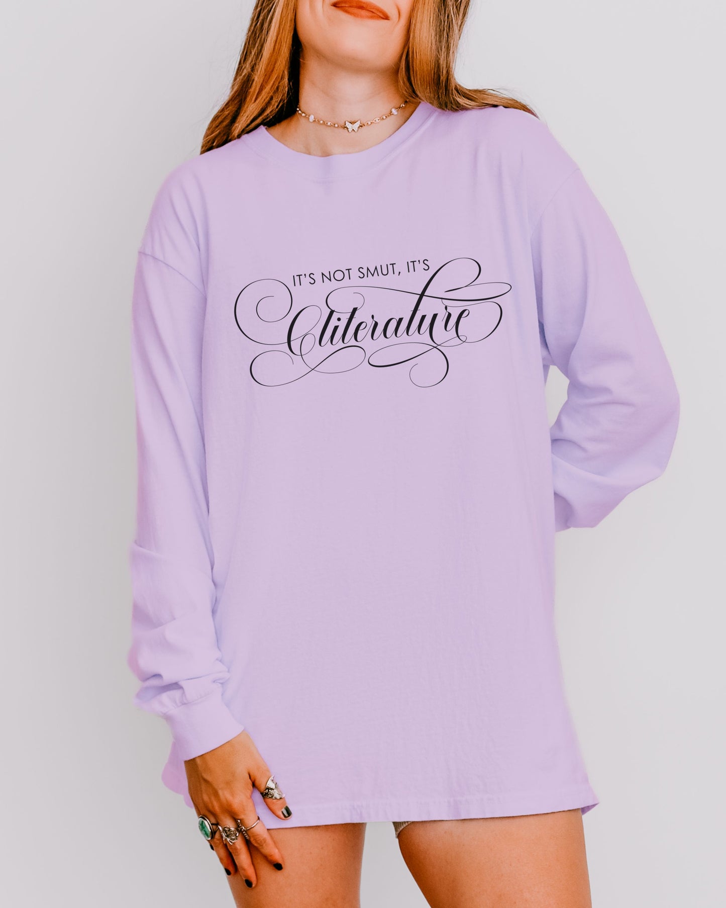 It’s Not Smut, It’s Cliterature Long Sleeve – Comfort Colors Bookish Graphic Tee