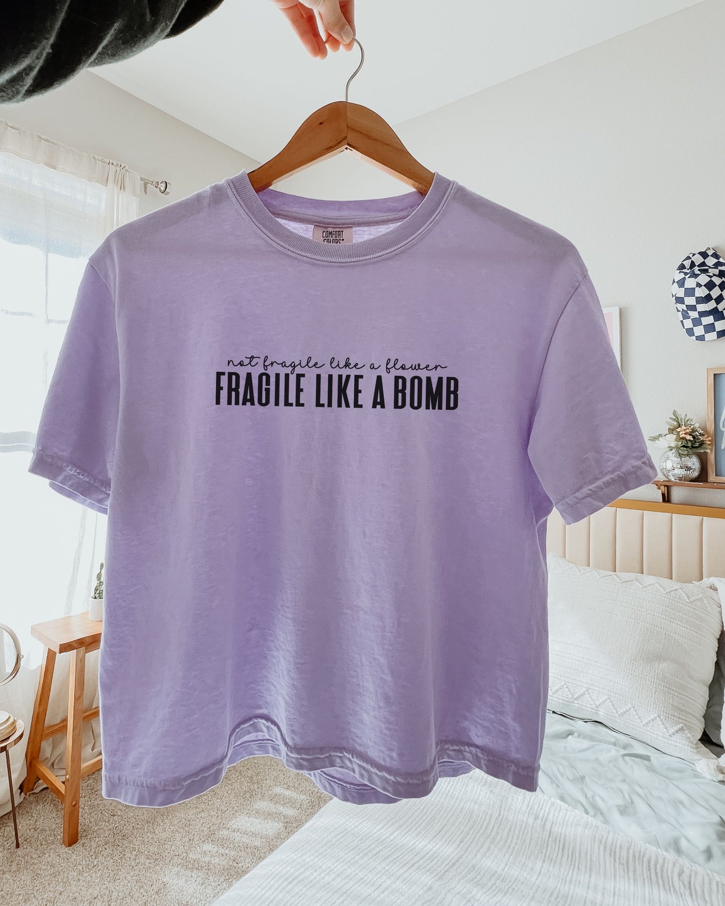 Not Fragile Like a Flower Cropped Tee – Comfort Colors Feminist Crop Top