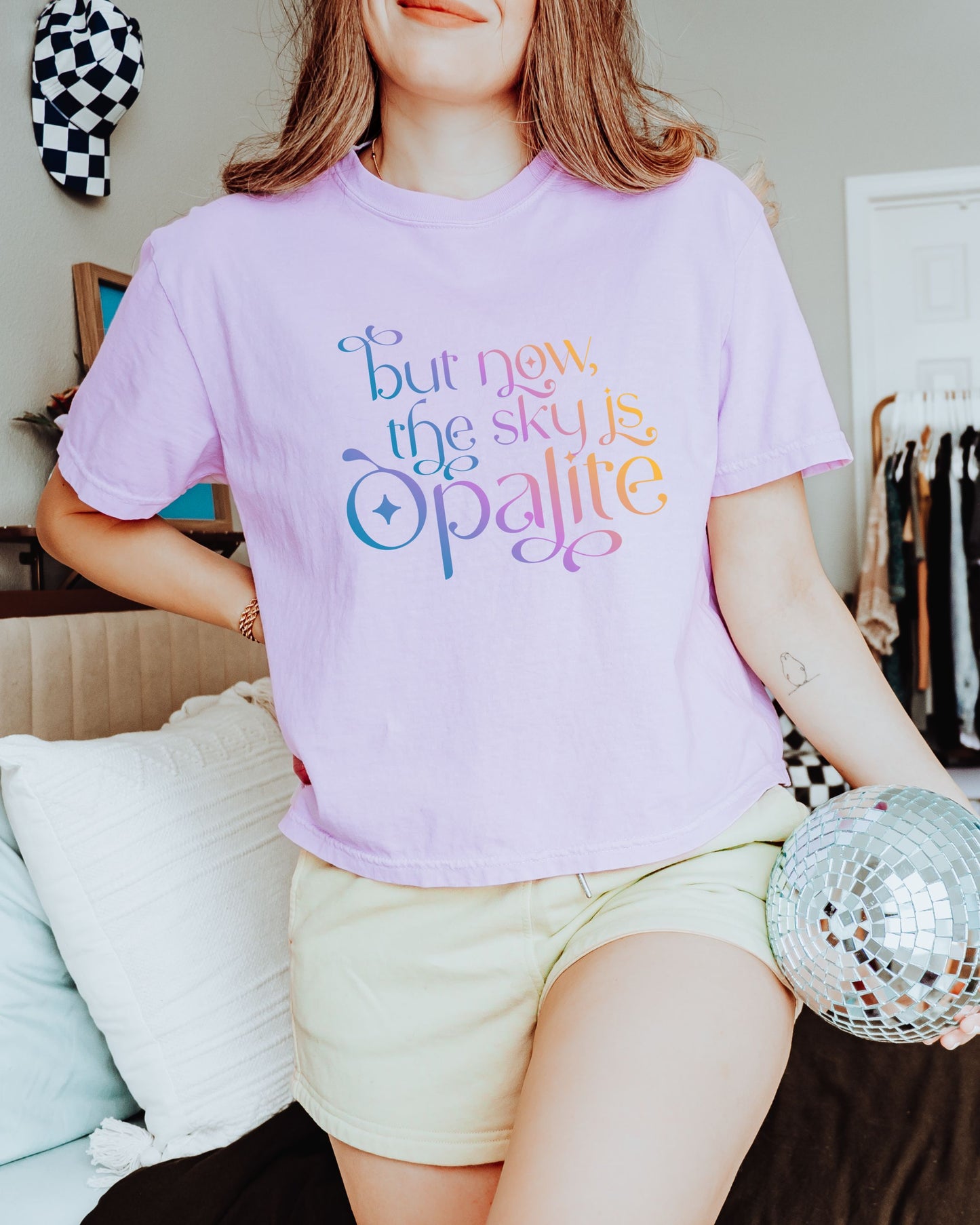 Now the Sky Is Opalite Cropped Tee – Comfort Colors Gradient Aesthetic Top