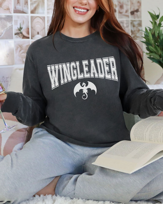 Wingleader Long Sleeve Shirt – Comfort Colors Fantasy Dragon Bookish Tee