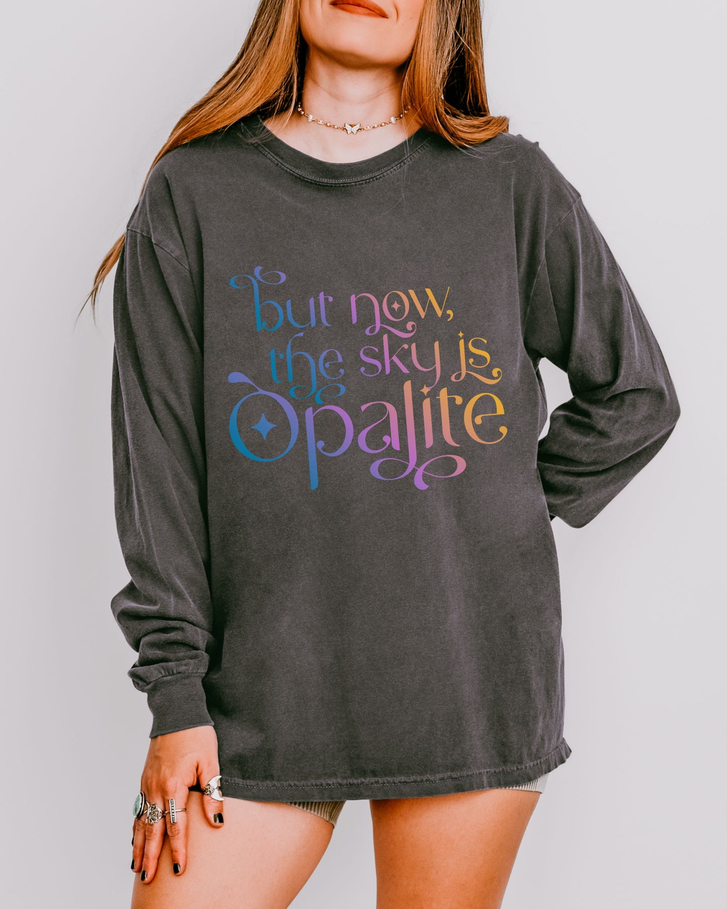 Opalite Showgirl Long Sleeve – Comfort Colors Gradient Aesthetic Shirt