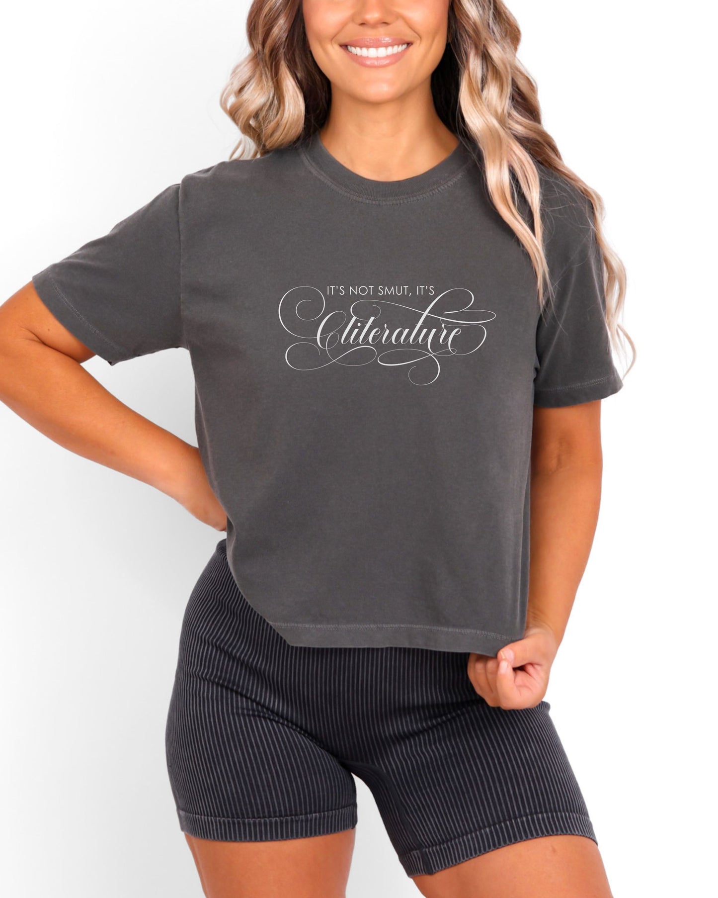 It’s Not Smut, It’s Cliterature Cropped Tee – Comfort Colors Bookish Graphic Top