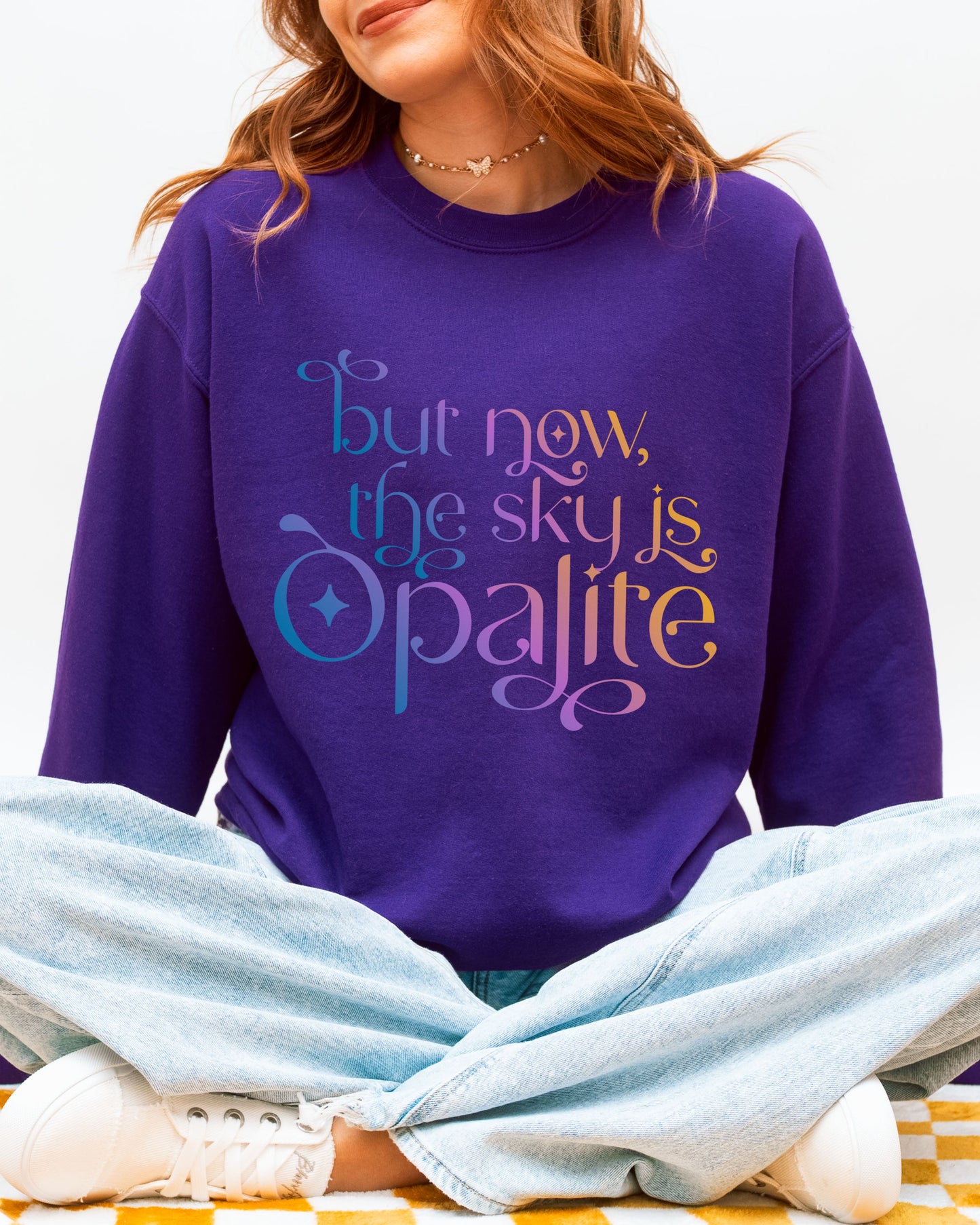 Opalite Showgirl Sweatshirt – Colorful Gradient Aesthetic Crewneck