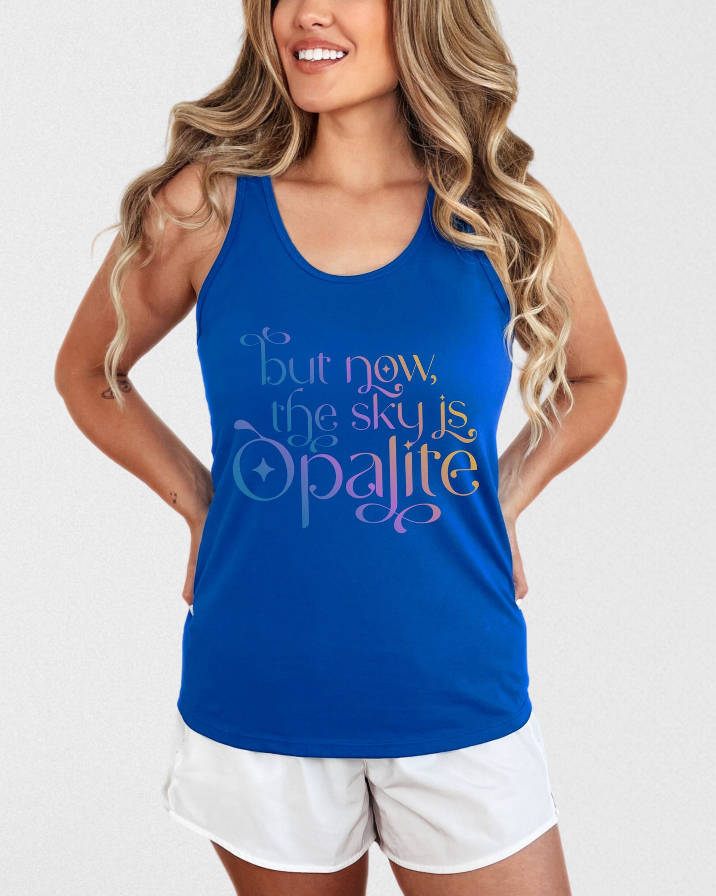 Now the Sky Is Opalite Slim Fit Tank Top – Colorful Gradient Aesthetic Racerback