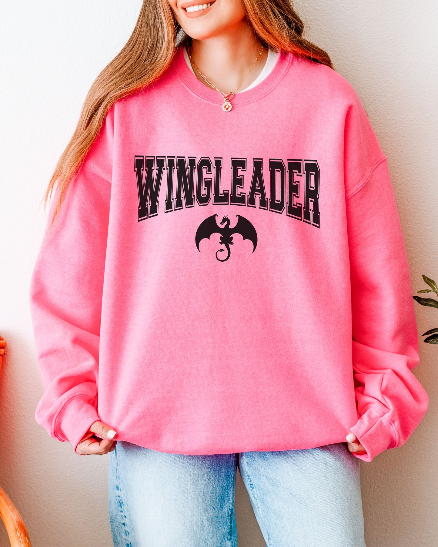 Wingleader Sweatshirt – Gildan Fantasy Dragon Bookish Crewneck
