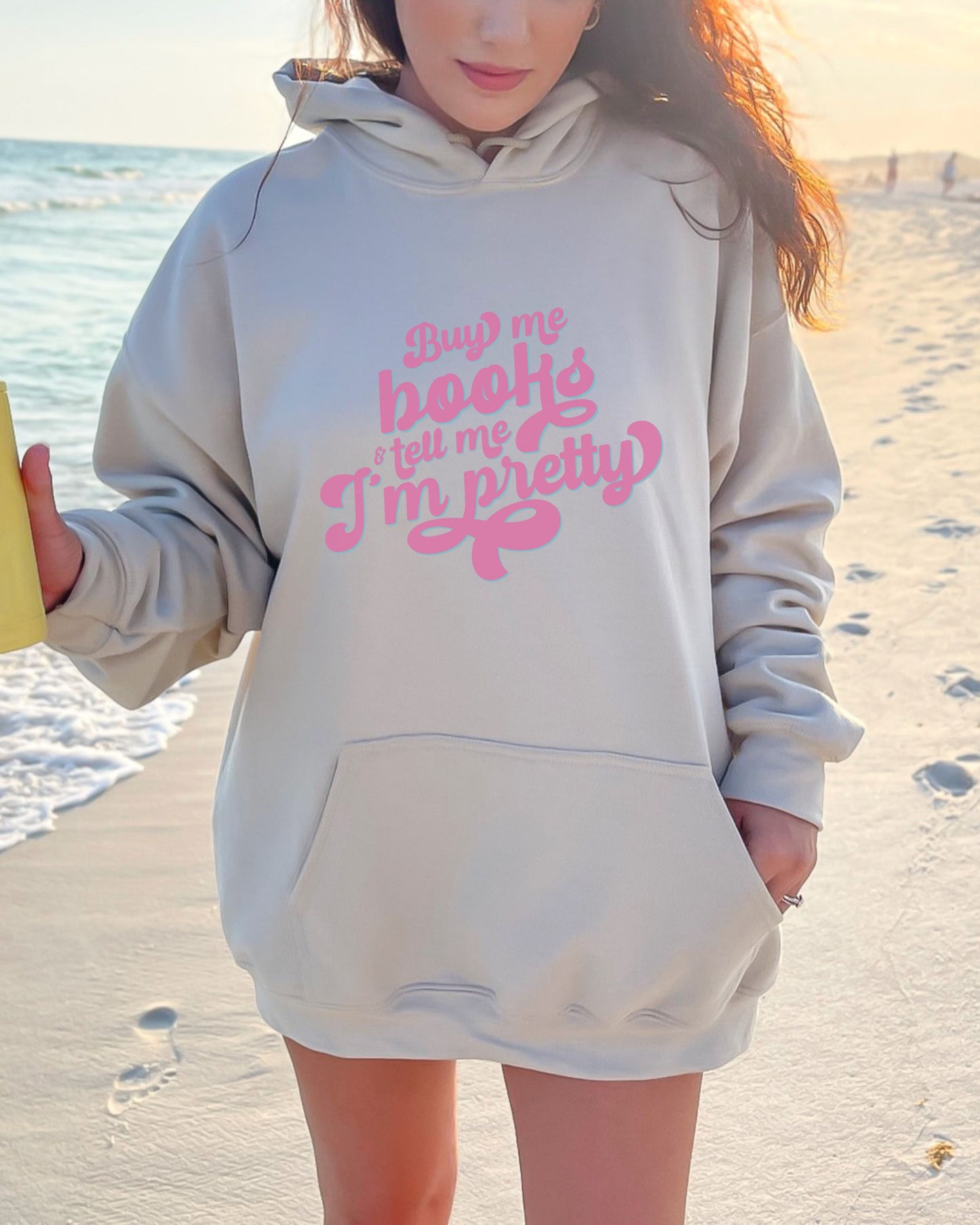 Buy Me Books and Tell Me I’m Pretty Hoodie – Gildan Retro Bookish Pullover