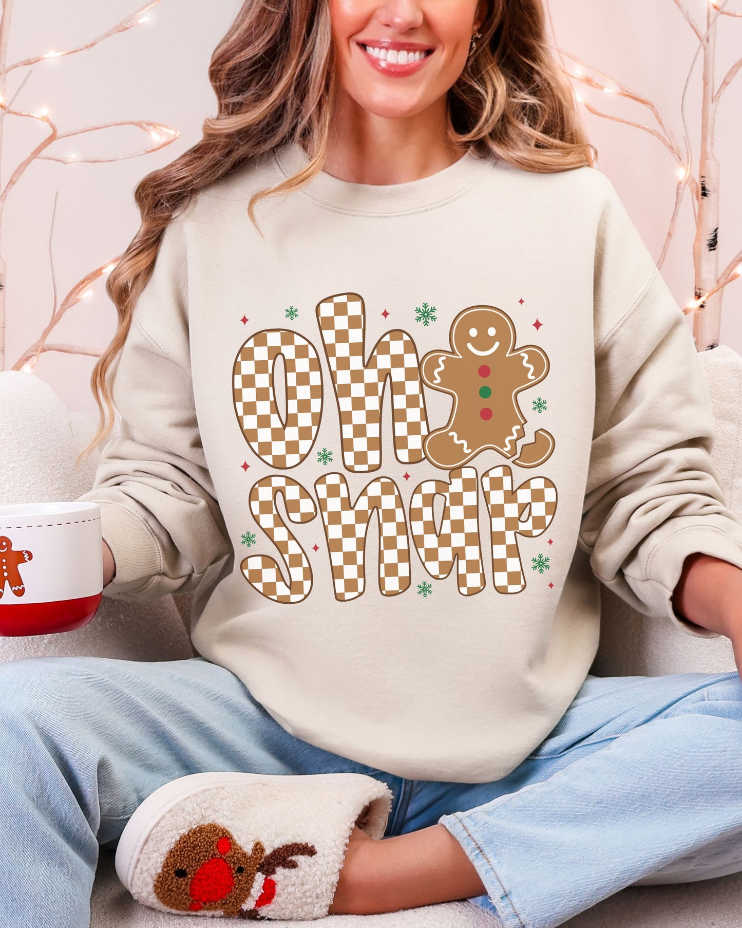 Oh Snap Sweatshirt – Retro Holiday Gingerbread Cookie Crewneck