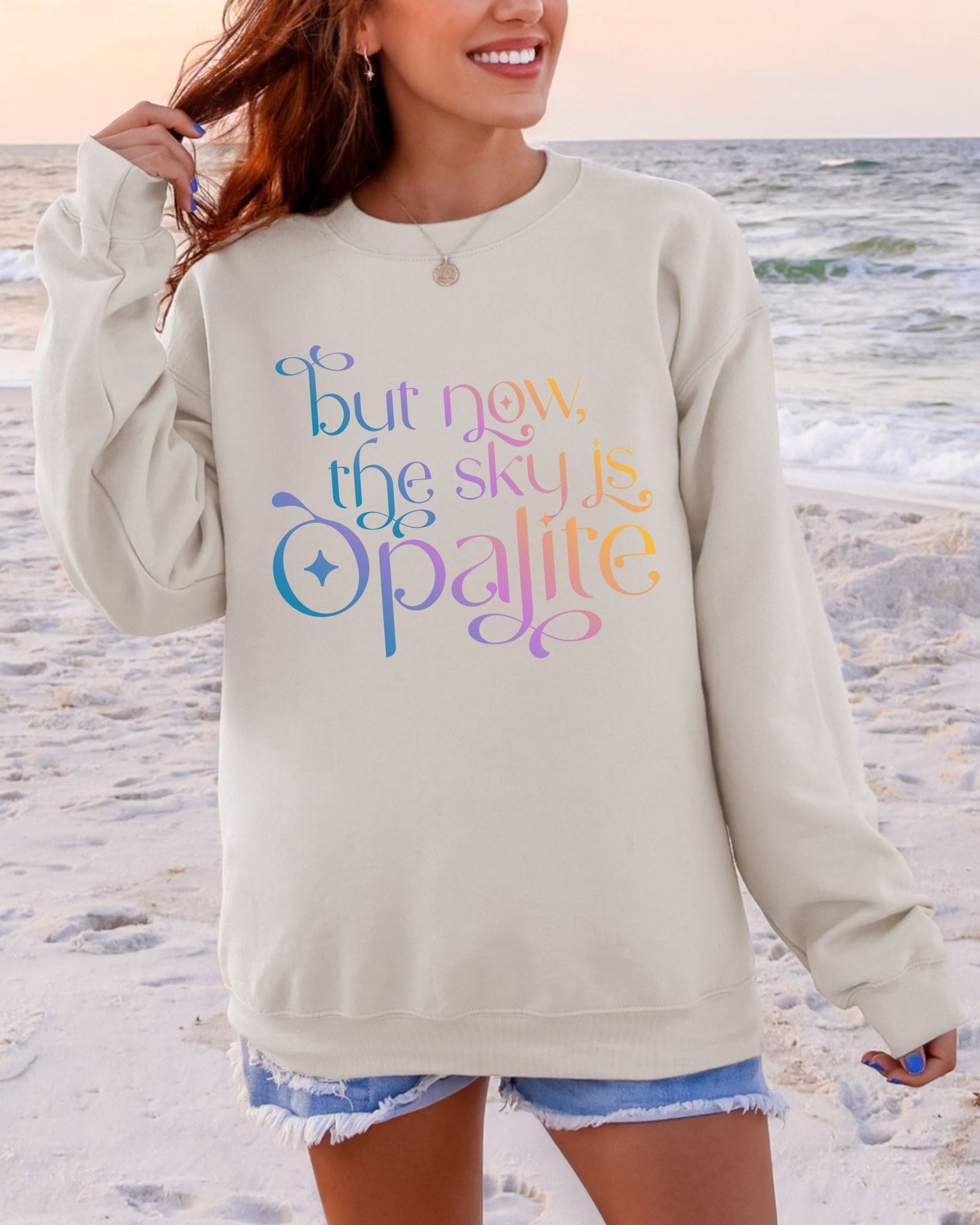 Opalite Showgirl Sweatshirt – Colorful Gradient Aesthetic Crewneck