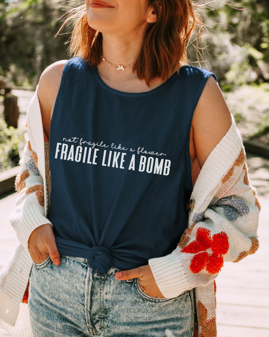 Not Fragile Like a Flower Tank Top – Comfort Colors Feminist Graphic Tank