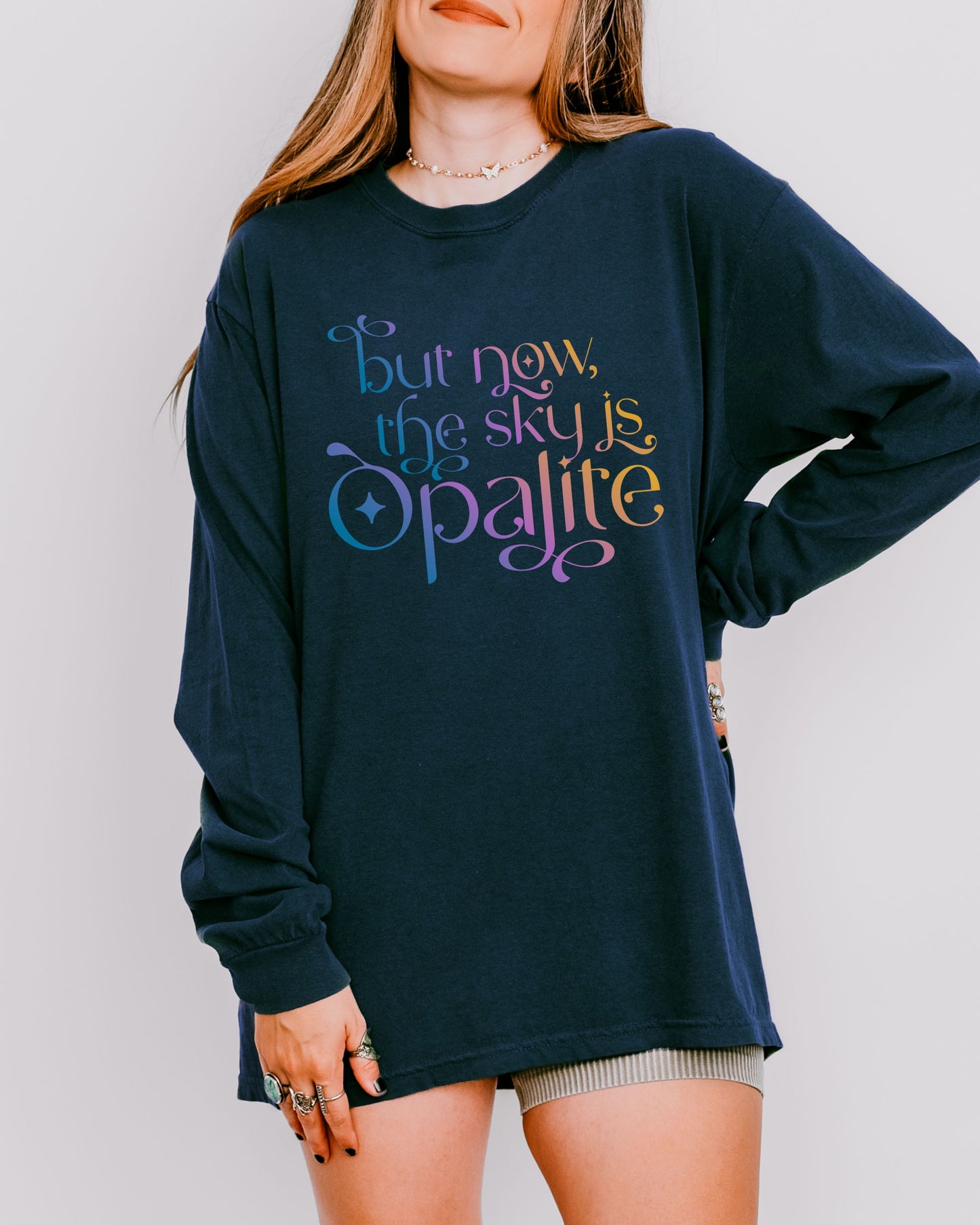 Opalite Showgirl Long Sleeve – Comfort Colors Gradient Aesthetic Shirt