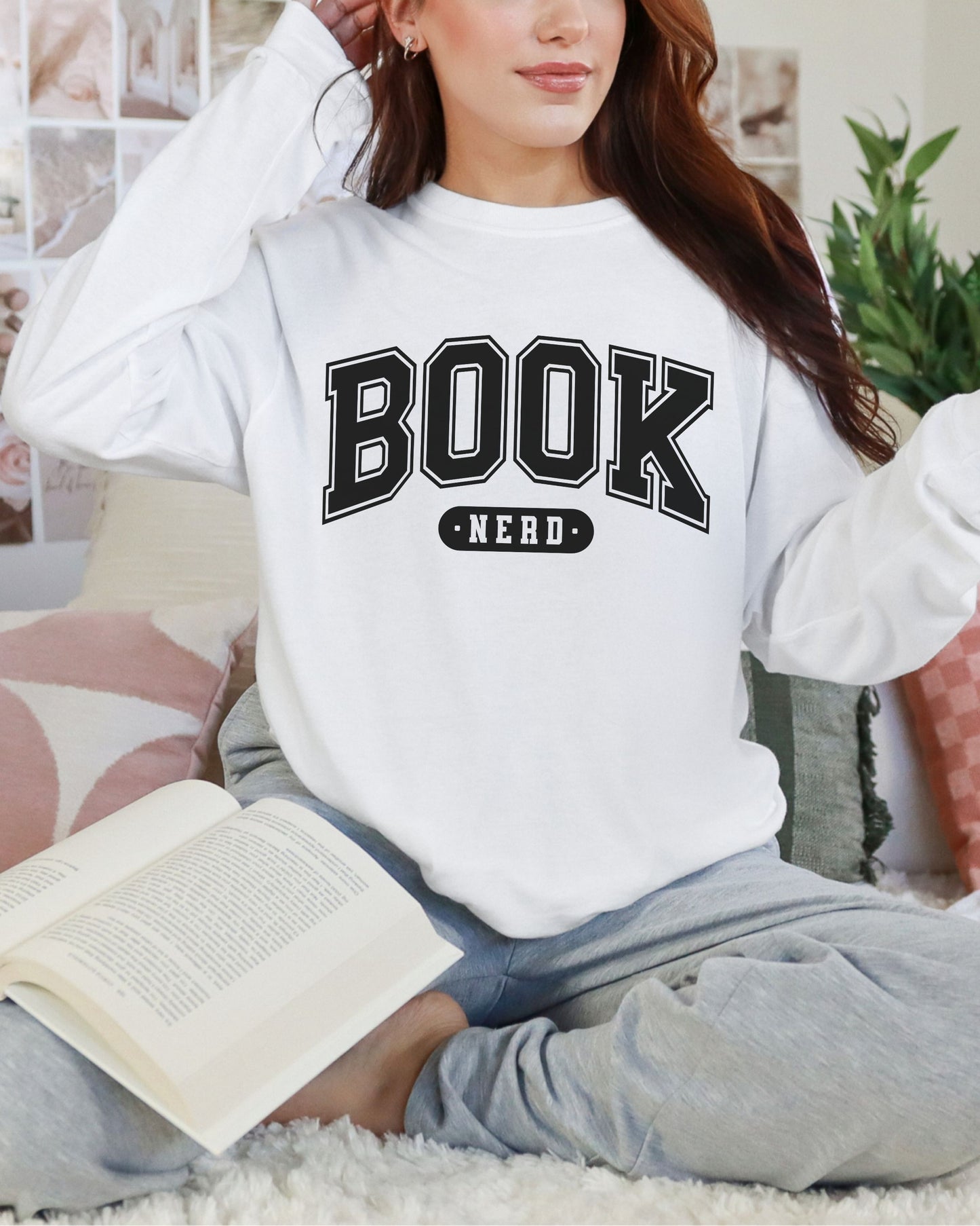 Book Nerd Long Sleeve Tee – Comfort Colors Varsity Bookish Tee