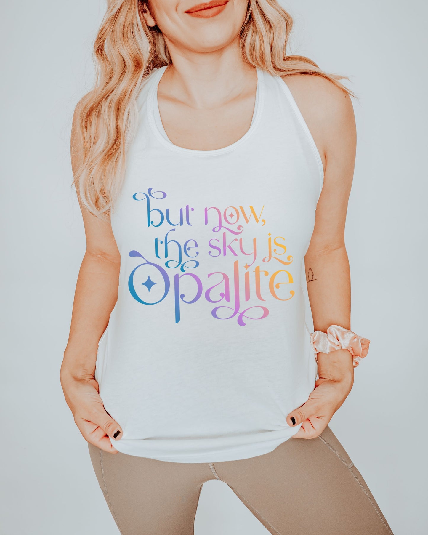Now the Sky Is Opalite Slim Fit Tank Top – Colorful Gradient Aesthetic Racerback