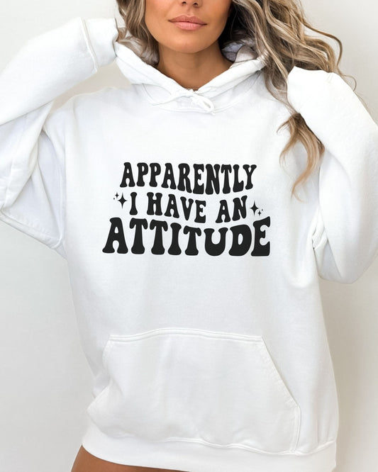 woman wearing sarcastic graphic hoodie with attitude quote
