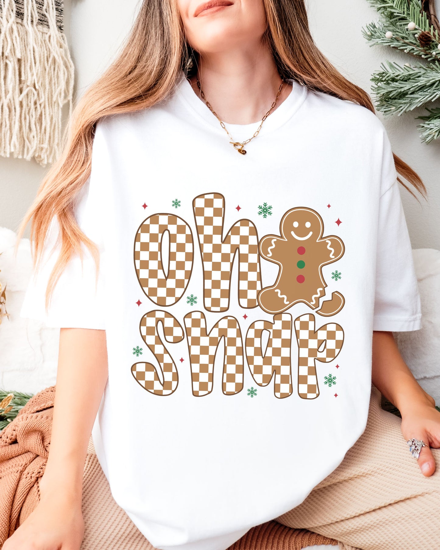 Oh Snap T-Shirt – Comfort Colors Retro Holiday Gingerbread Cookie Tee
