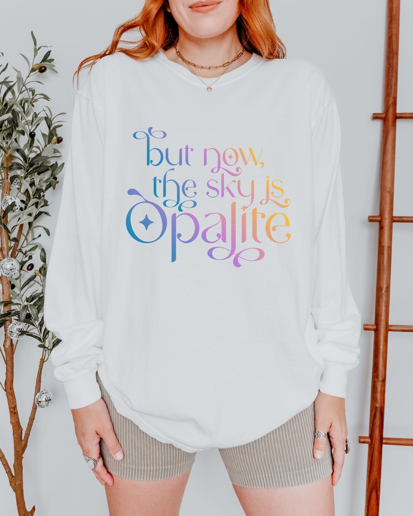 Opalite Showgirl Long Sleeve – Comfort Colors Gradient Aesthetic Shirt