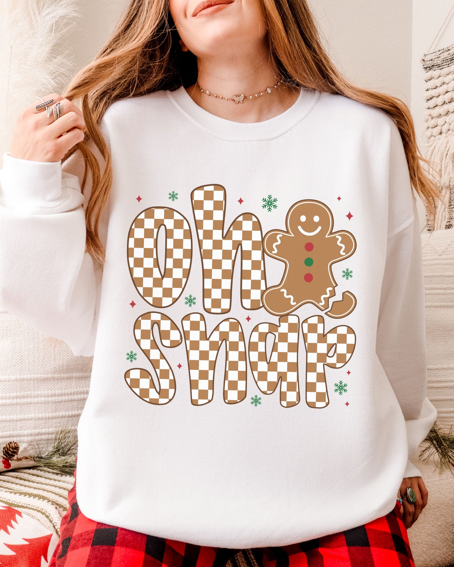 Oh Snap Sweatshirt – Retro Holiday Gingerbread Cookie Crewneck