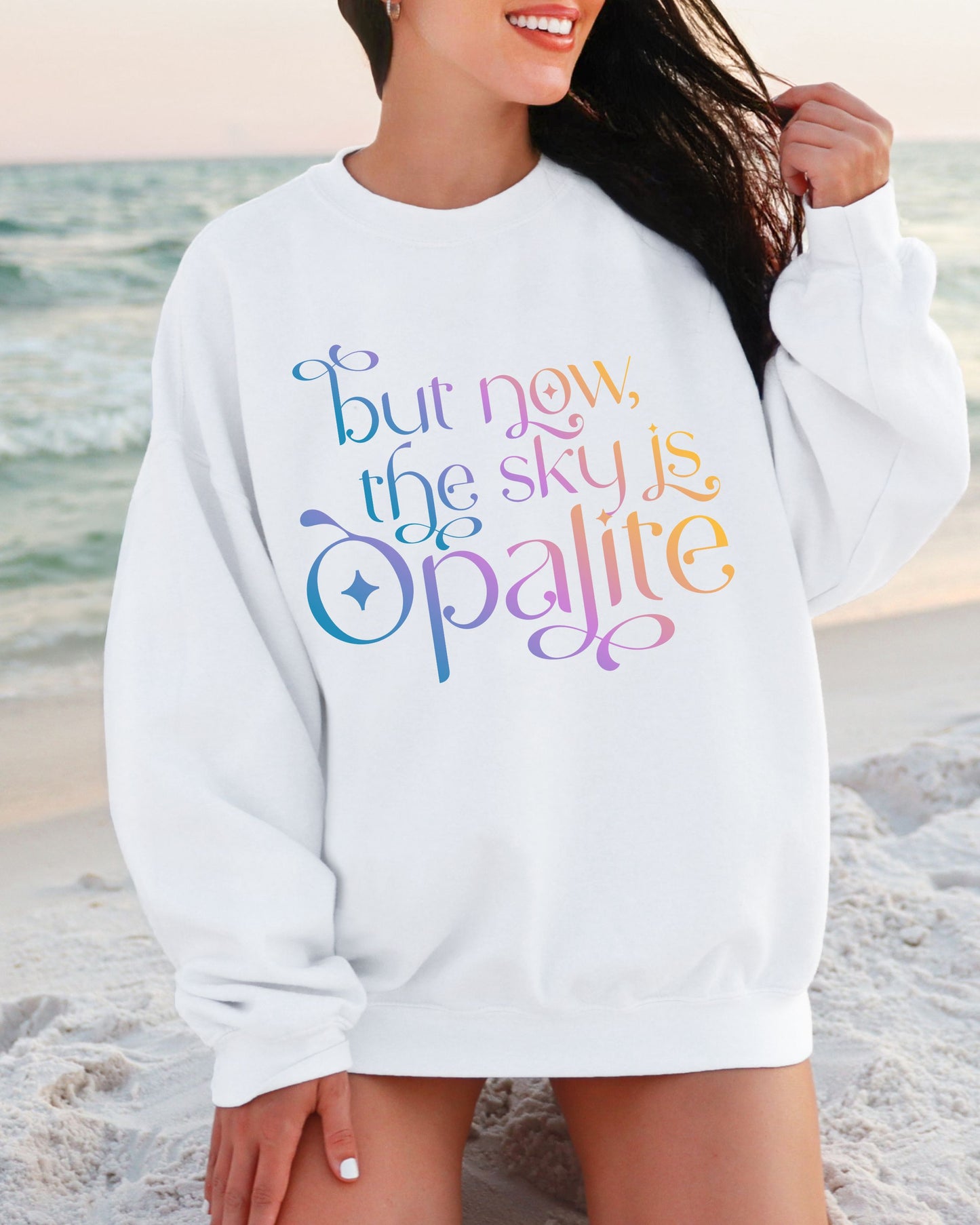 Opalite Showgirl Sweatshirt – Colorful Gradient Aesthetic Crewneck