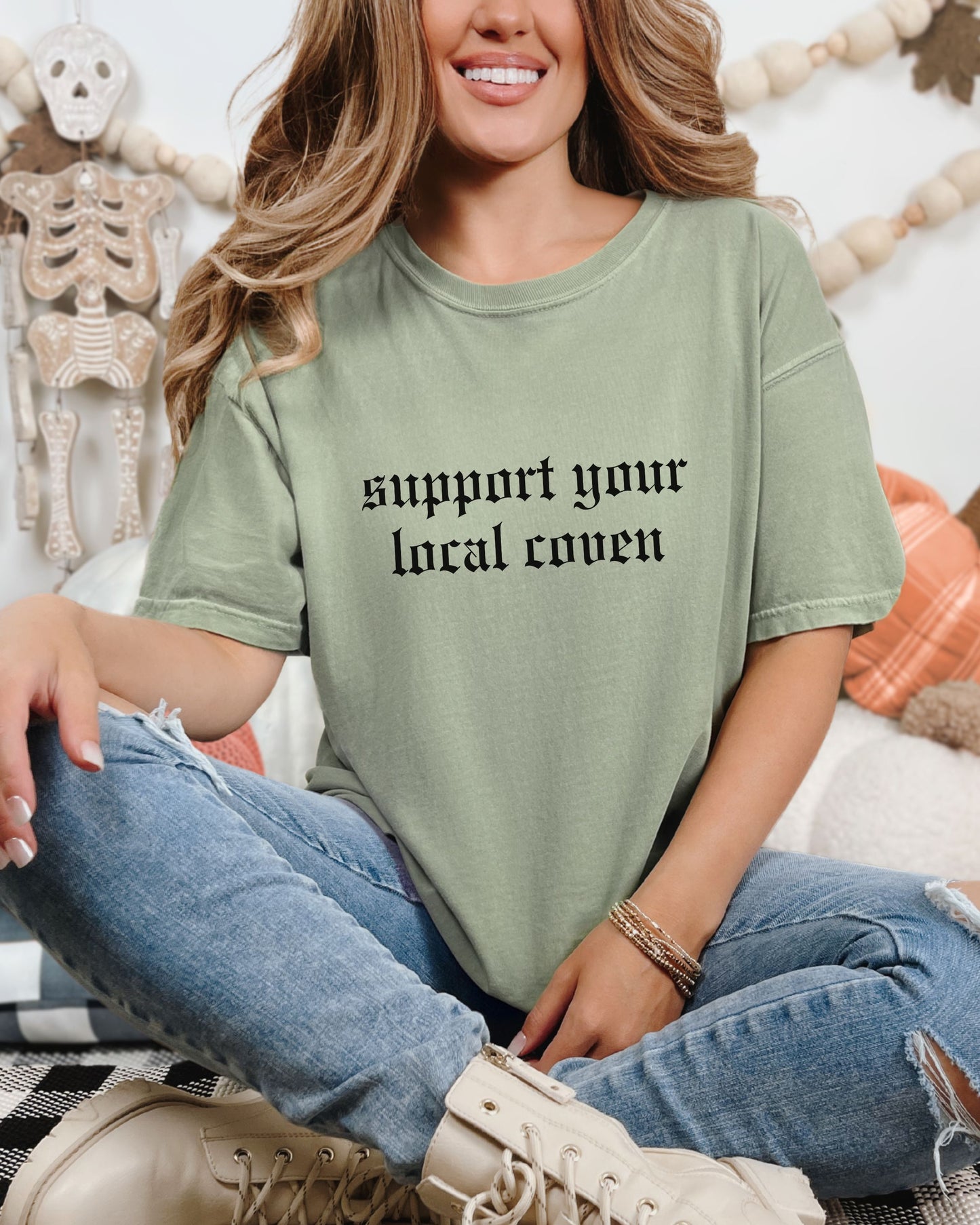 Support Your Local Coven T-Shirt – Comfort Colors Gothic Witchy Graphic Tee